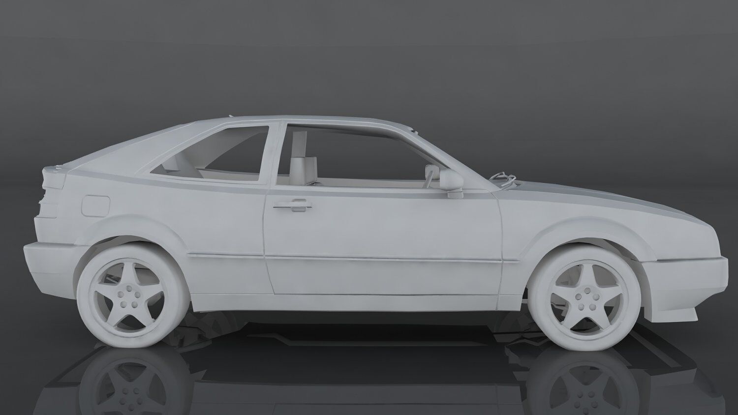 Volkswagen Corrado Low-poly 3D model_9
