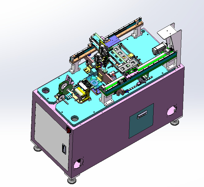 Industrial grade online labeling machine 3D model_3