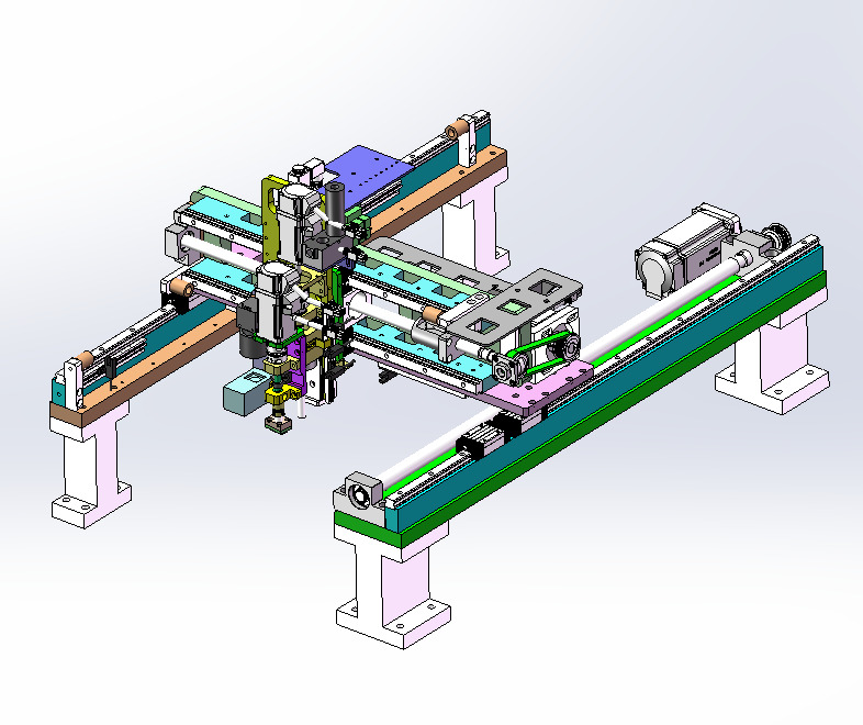 Industrial grade online labeling machine 3D model_4