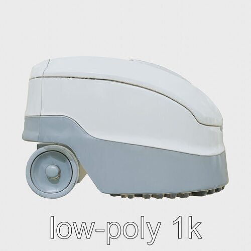 Wall-Cleaning Robot with Wheels 3D Model Low-poly 3D model