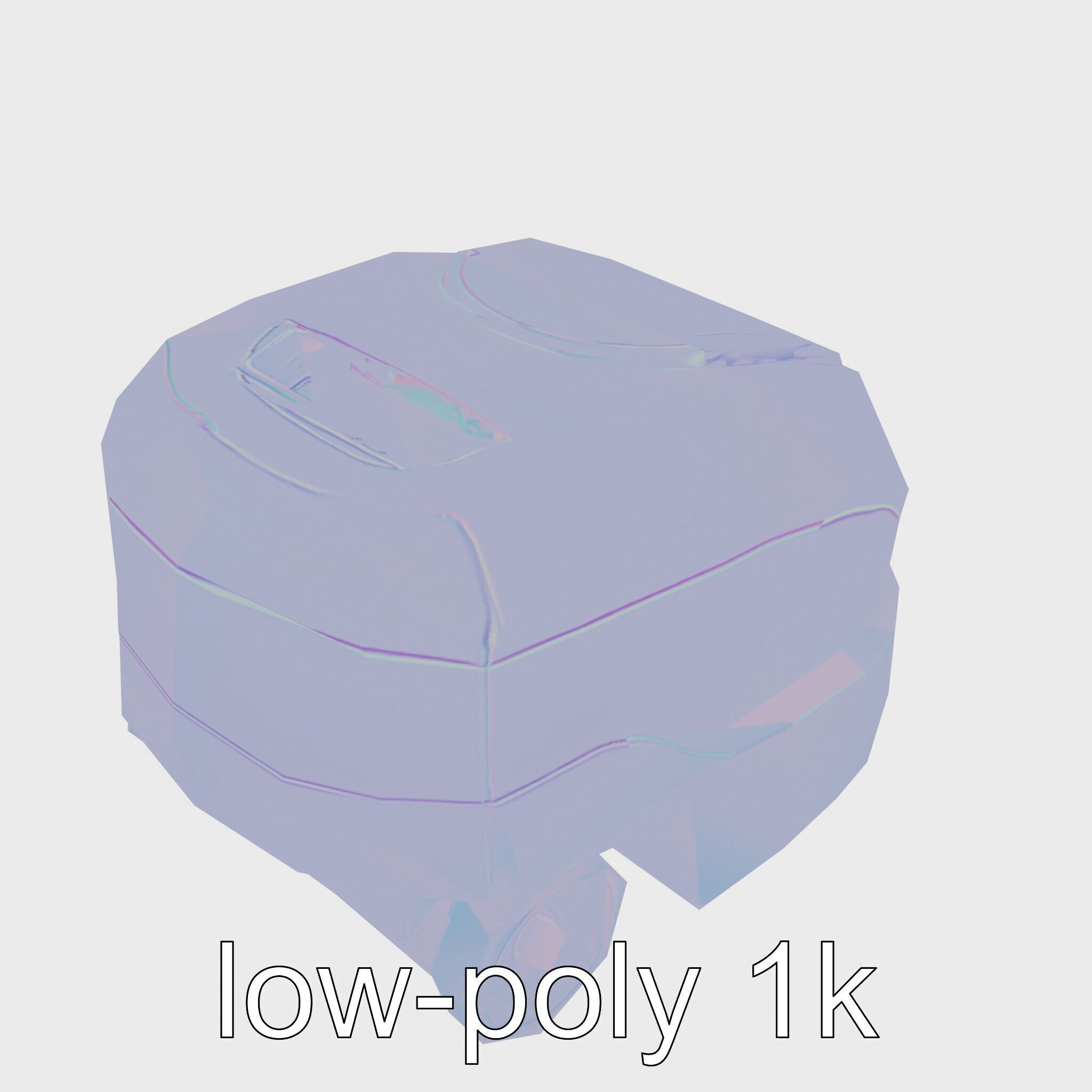 Wall-Cleaning Robot with Wheels 3D Model Low-poly 3D model_11