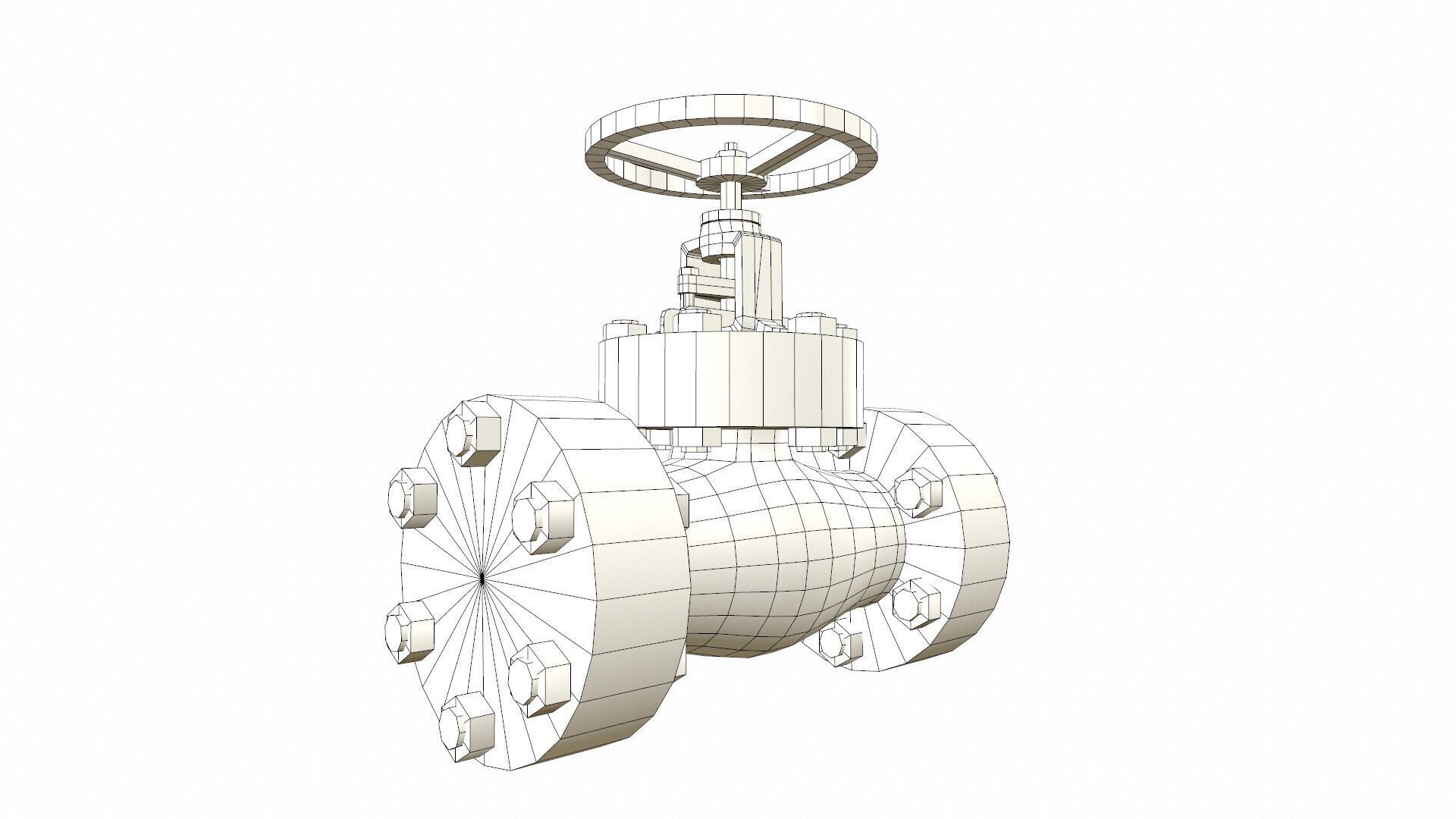 Manual Valve Low-poly 3D model_7