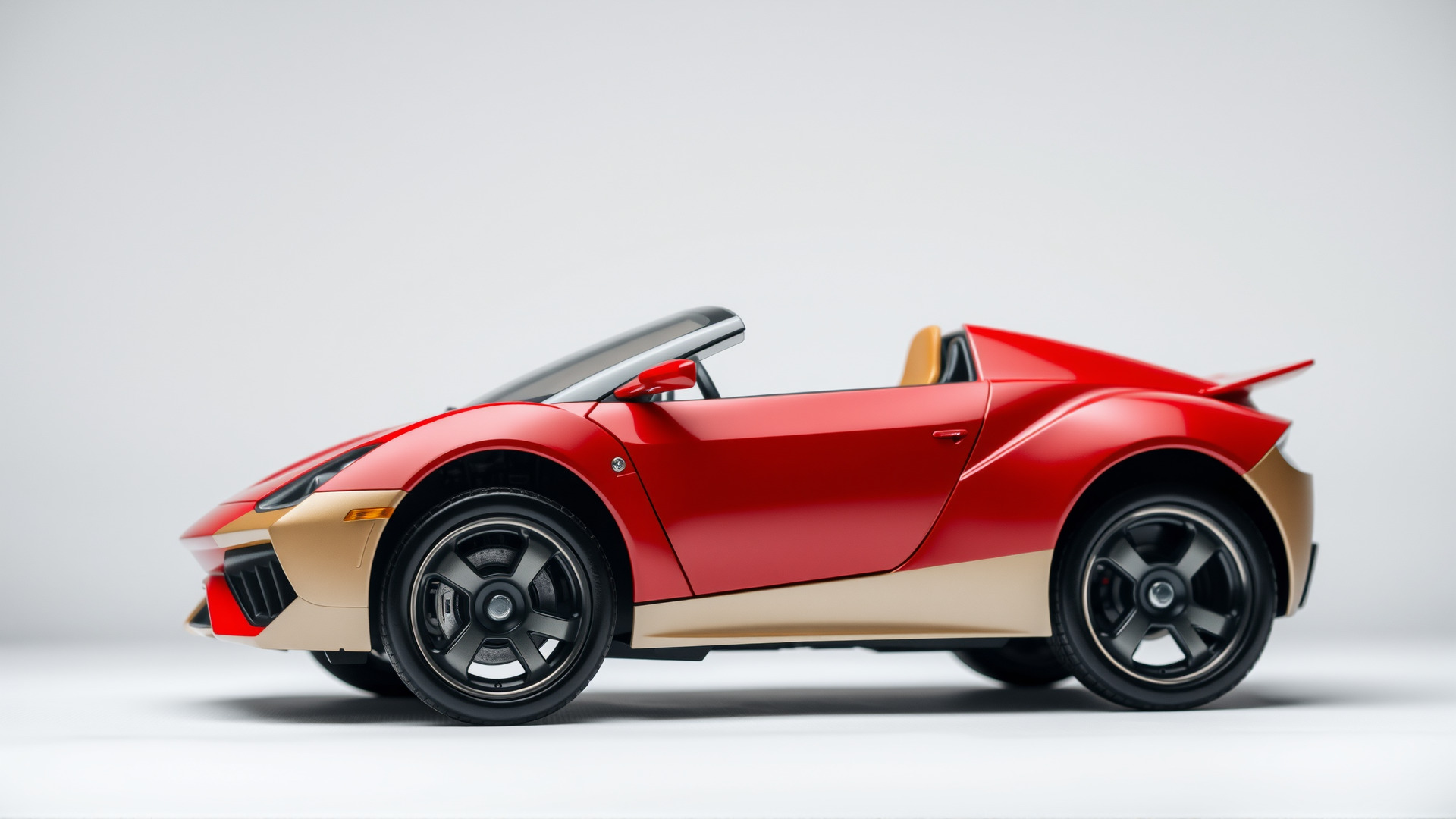 Futuristic Convertible Car Model with Aerodynamic Design Low-poly 3D model_3