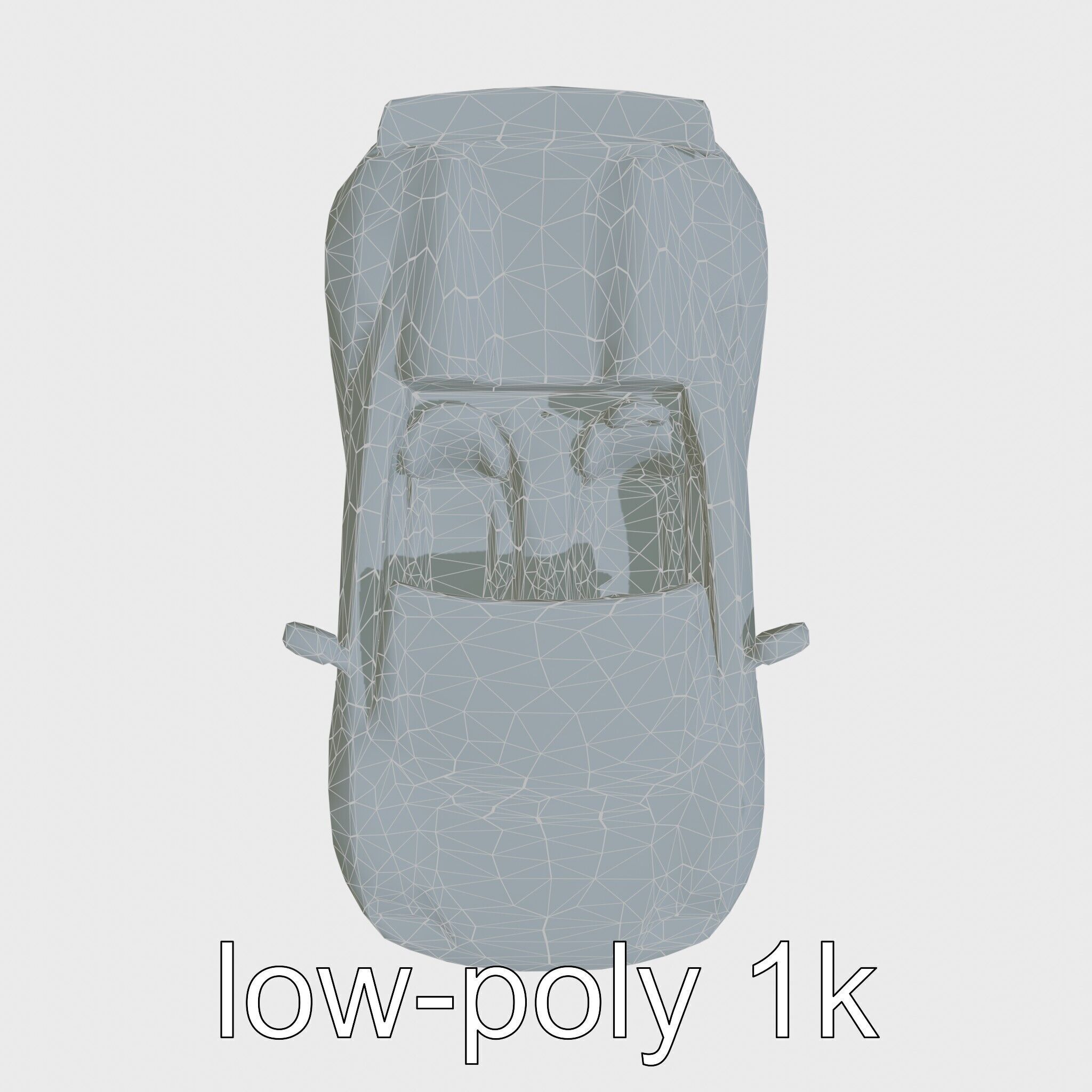 Futuristic Convertible Car Model with Aerodynamic Design Low-poly 3D model_22