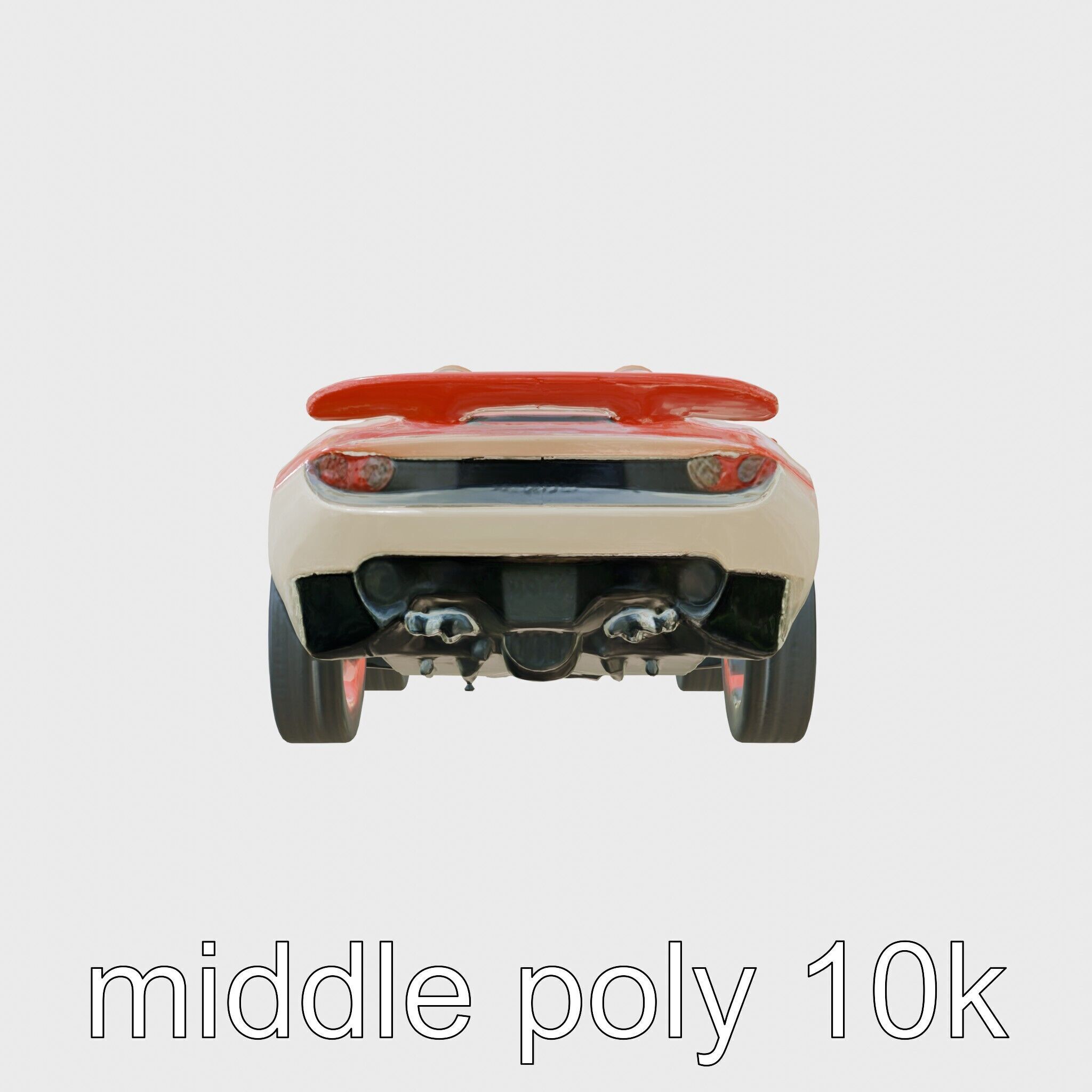 Futuristic Convertible Car Model with Aerodynamic Design Low-poly 3D model_2