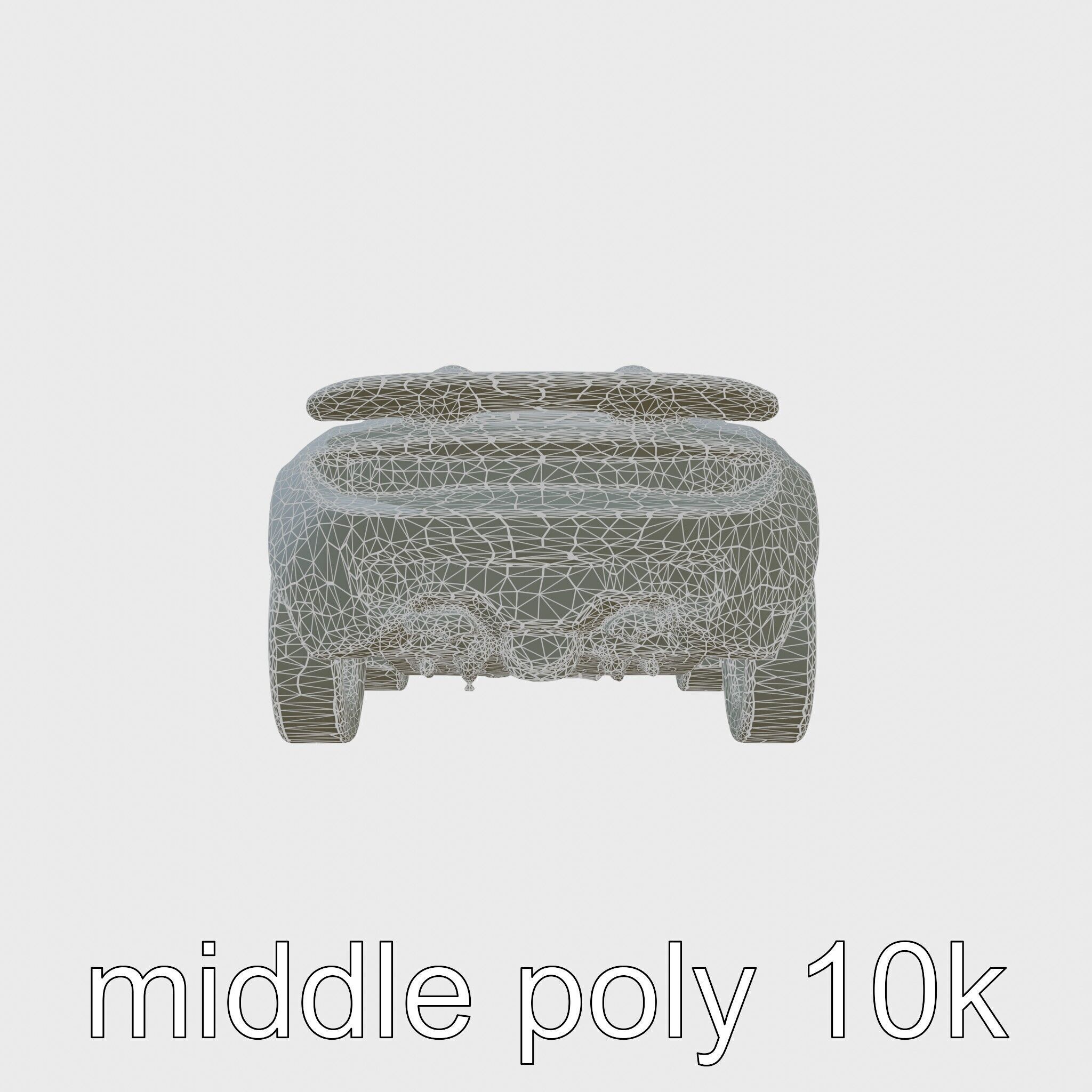 Futuristic Convertible Car Model with Aerodynamic Design Low-poly 3D model_5