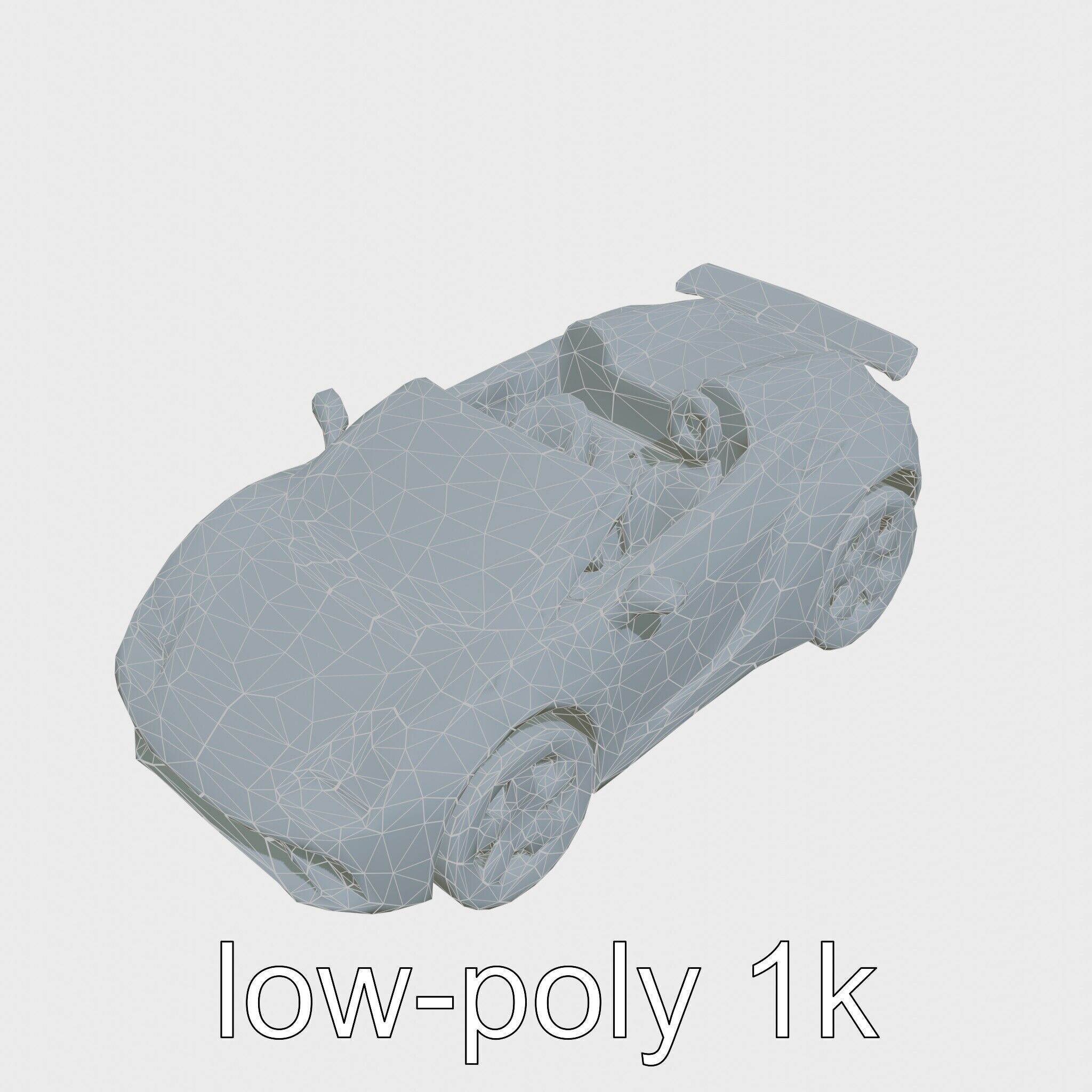 Futuristic Convertible Car Model with Aerodynamic Design Low-poly 3D model_12