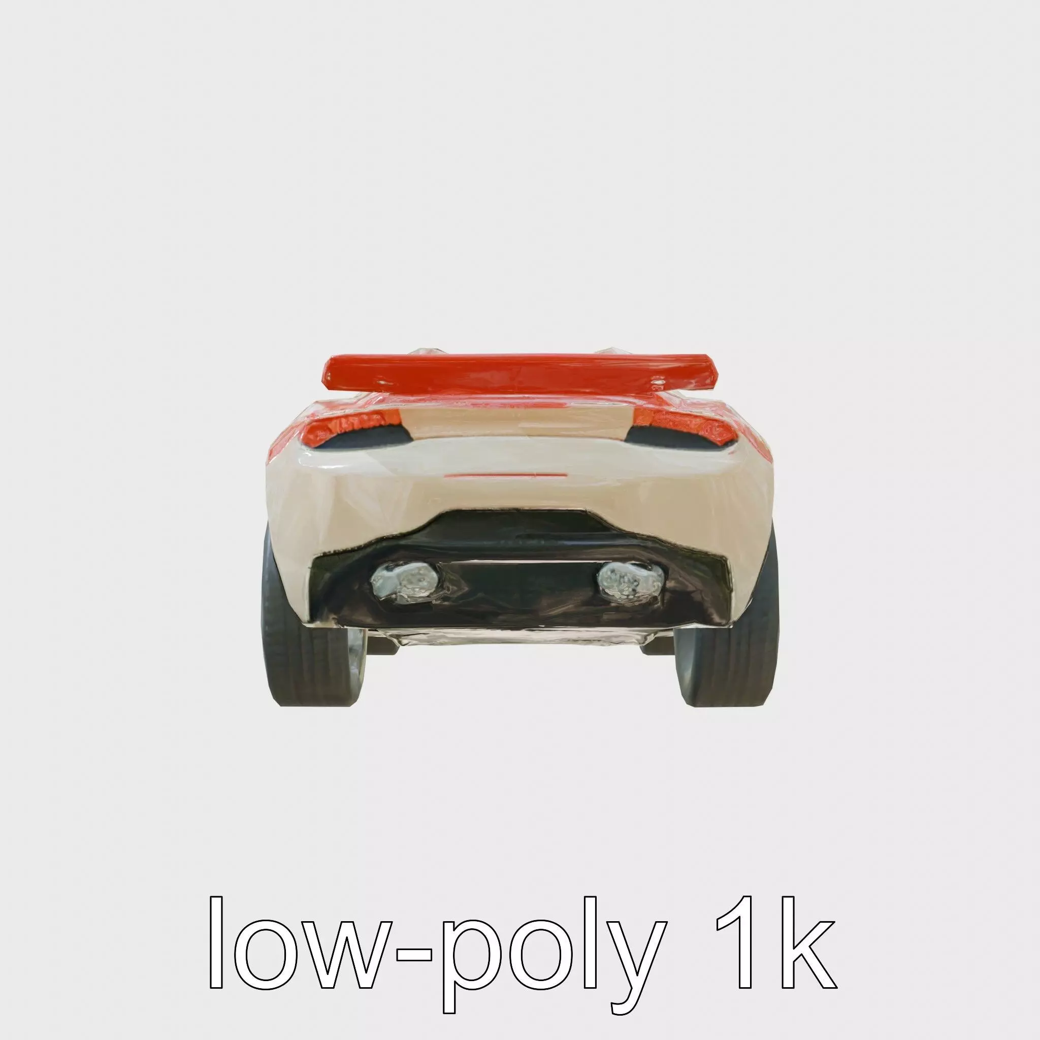 Futuristic Convertible Car Model with Aerodynamic Design Low-poly 3D model_0