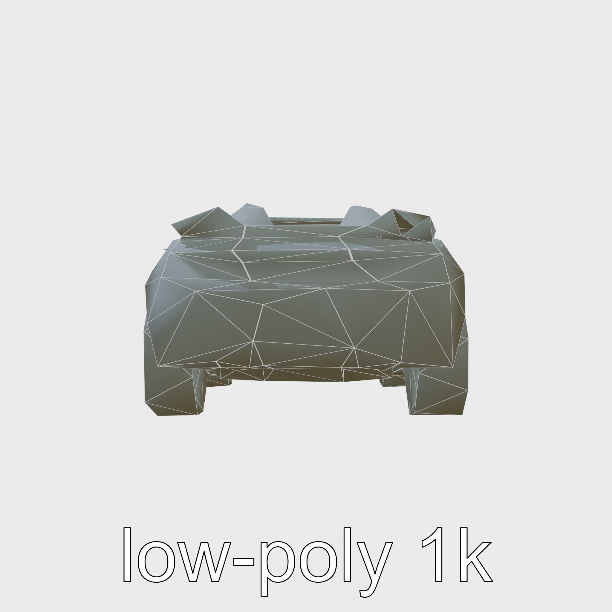 Futuristic Convertible Car Model with Aerodynamic Design Low-poly 3D model_7