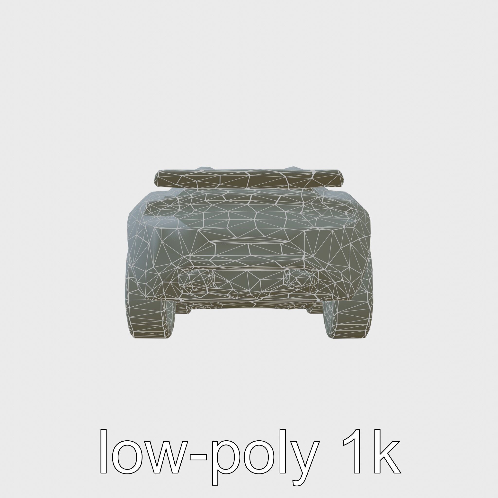 Futuristic Convertible Car Model with Aerodynamic Design Low-poly 3D model_6