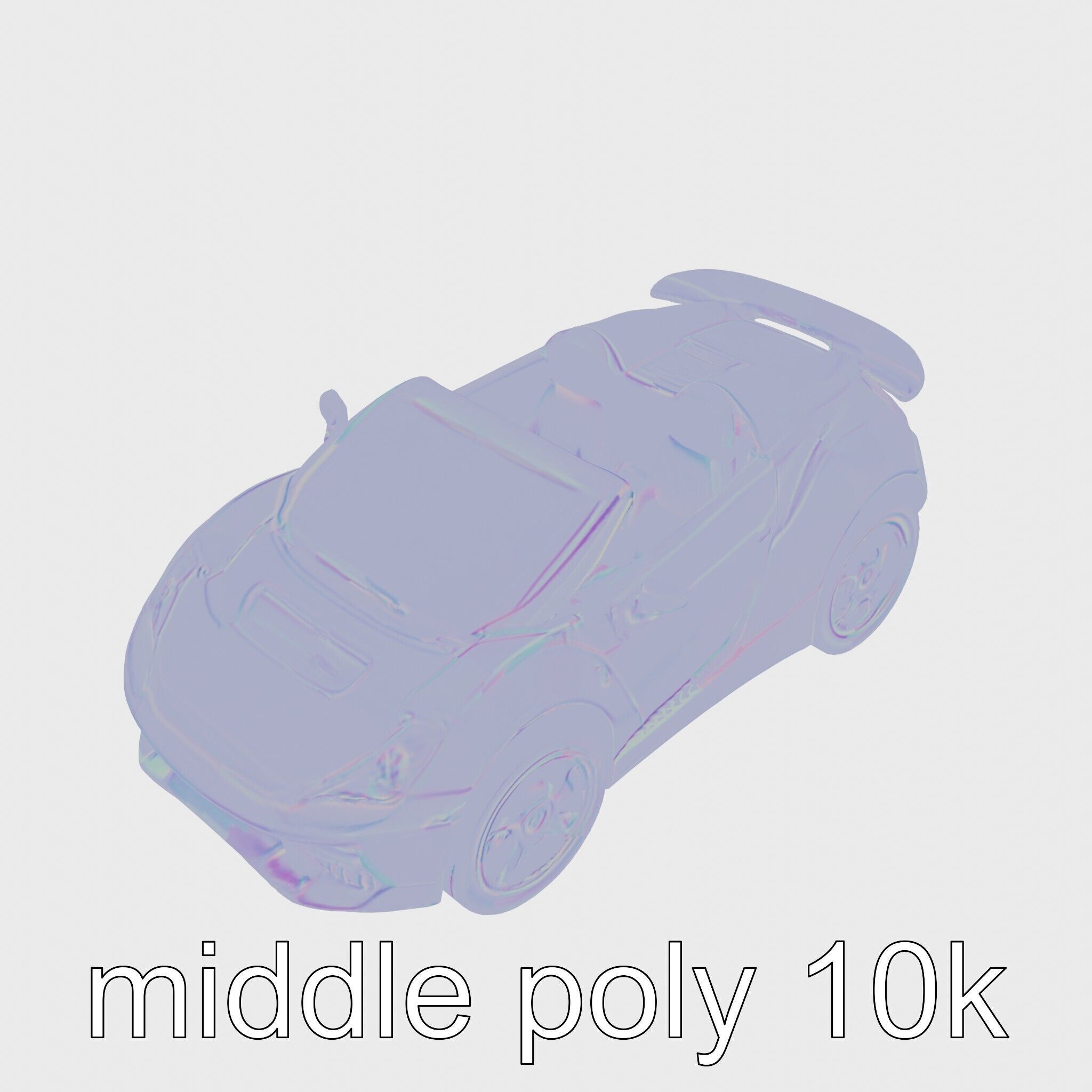 Futuristic Convertible Car Model with Aerodynamic Design Low-poly 3D model_26