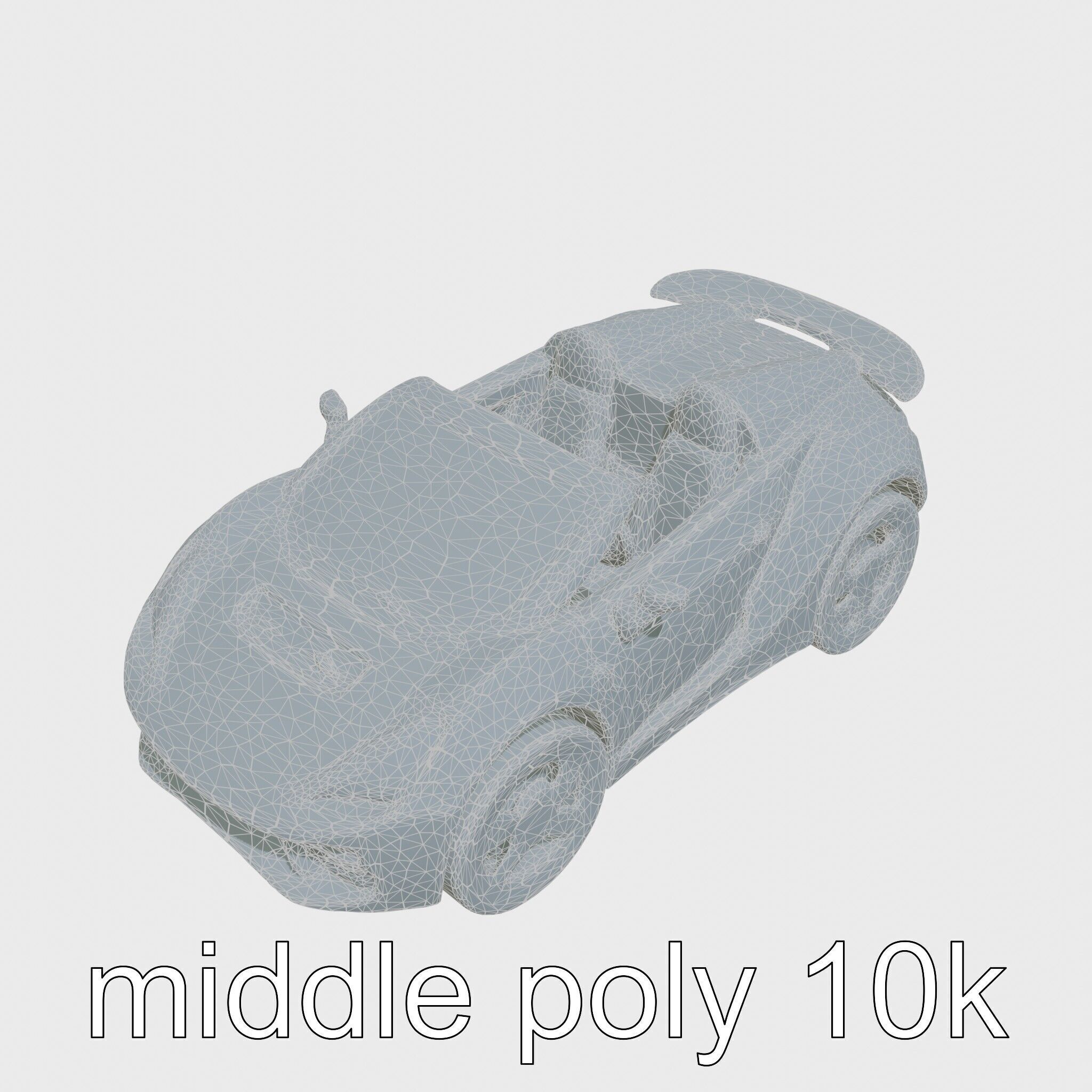 Futuristic Convertible Car Model with Aerodynamic Design Low-poly 3D model_29