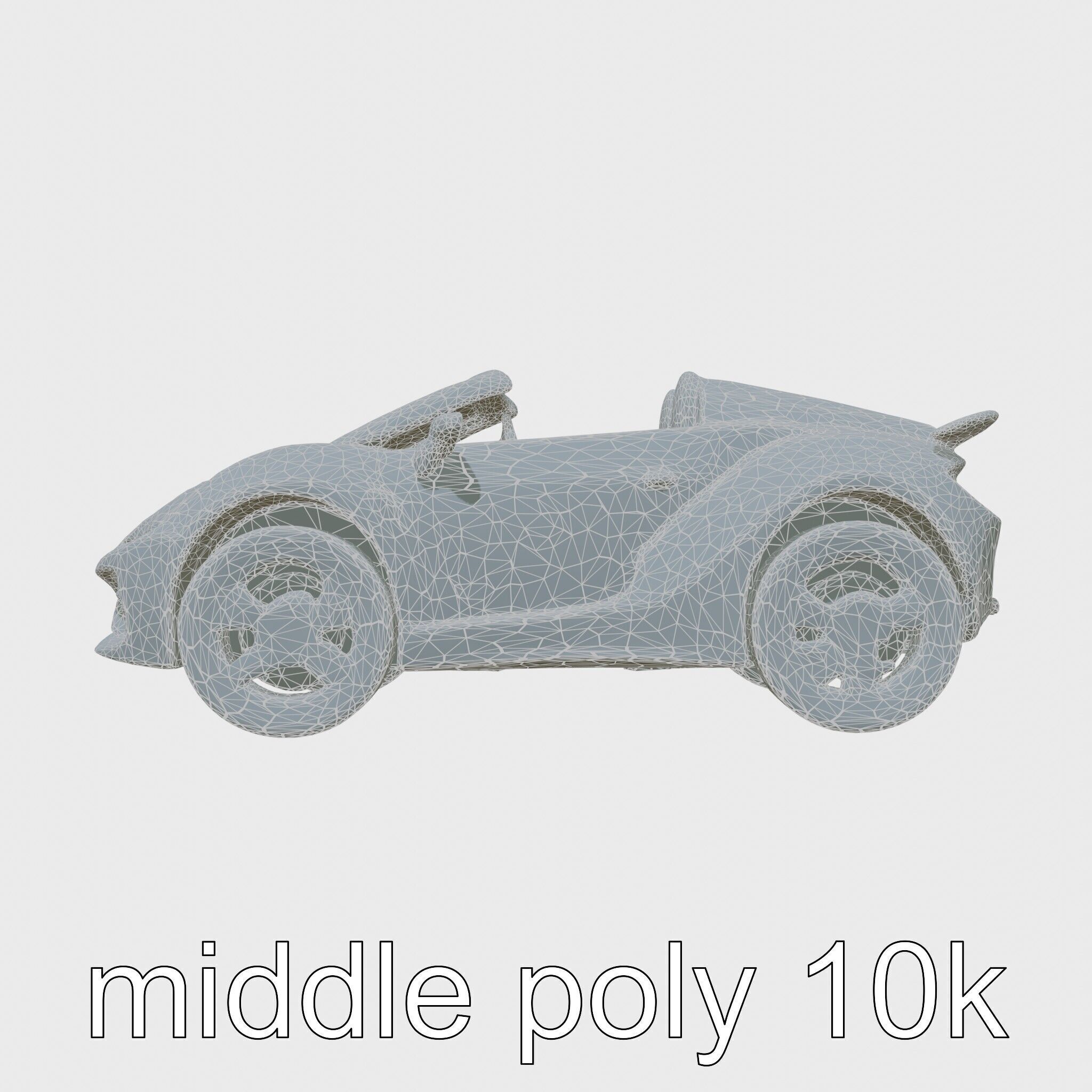 Futuristic Convertible Car Model with Aerodynamic Design Low-poly 3D model_21