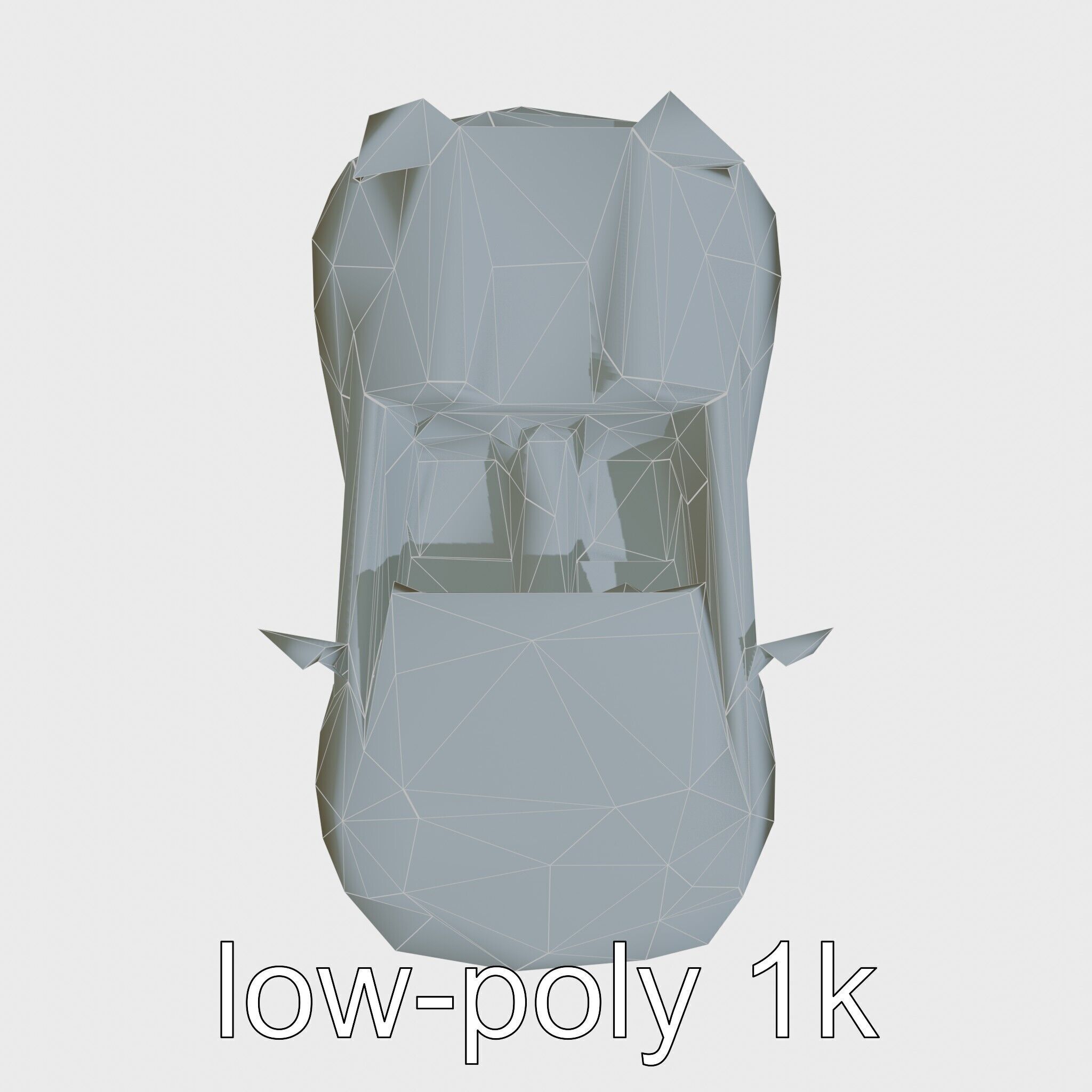 Futuristic Convertible Car Model with Aerodynamic Design Low-poly 3D model_17
