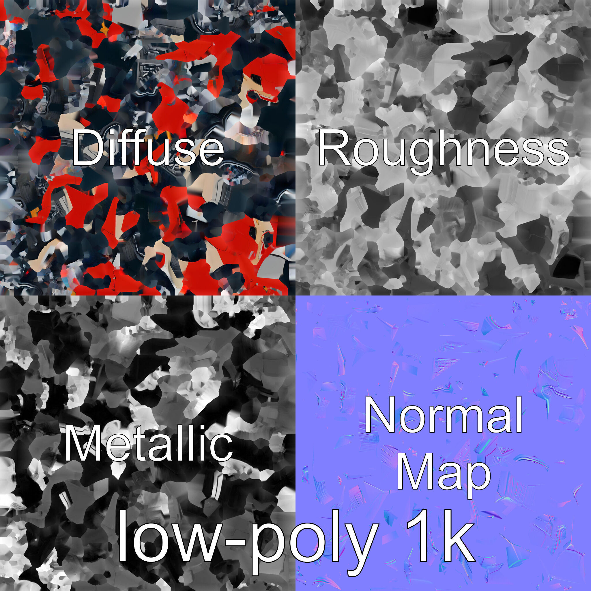 Futuristic Convertible Car Model with Aerodynamic Design Low-poly 3D model_1