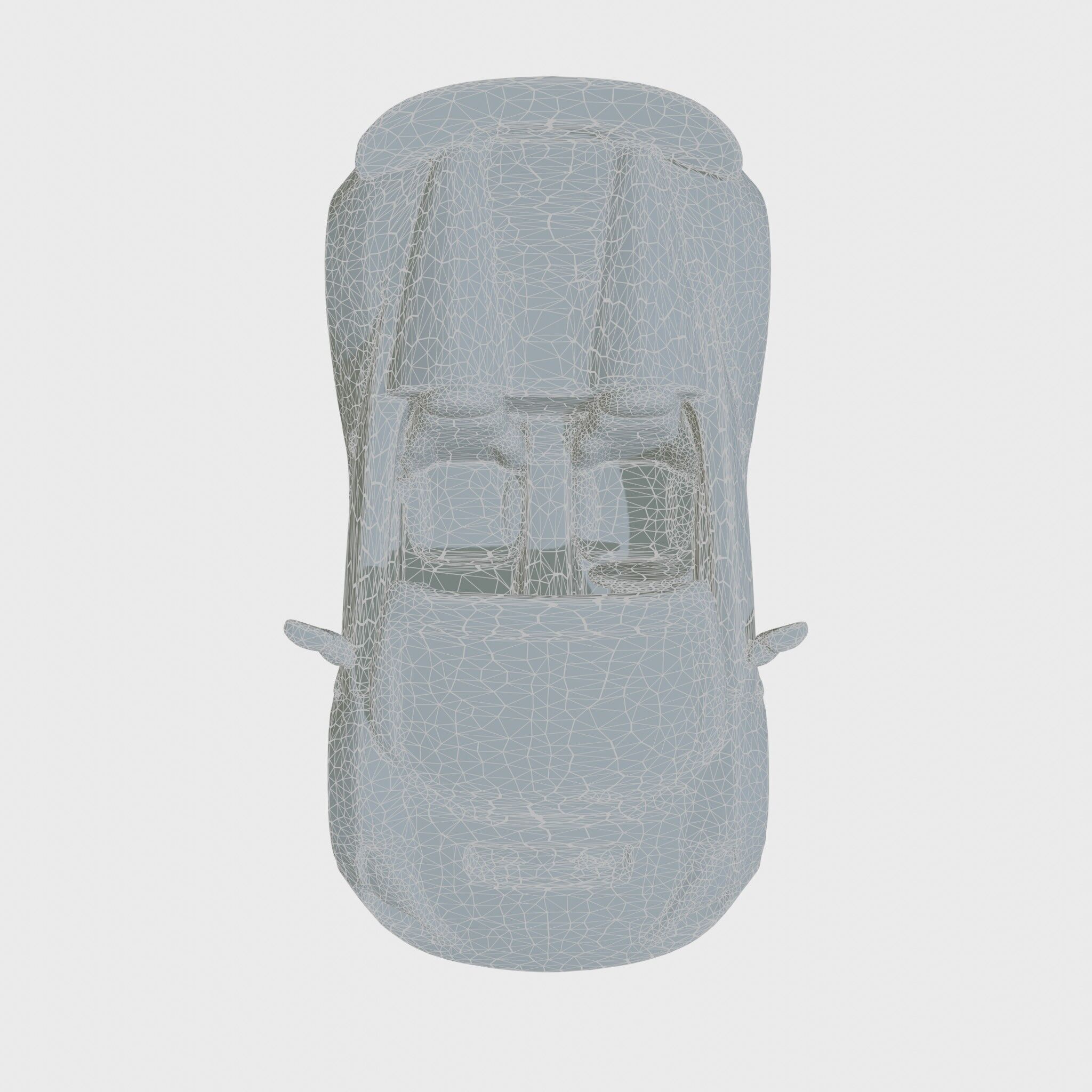 Futuristic Convertible Car Model with Aerodynamic Design Low-poly 3D model_28