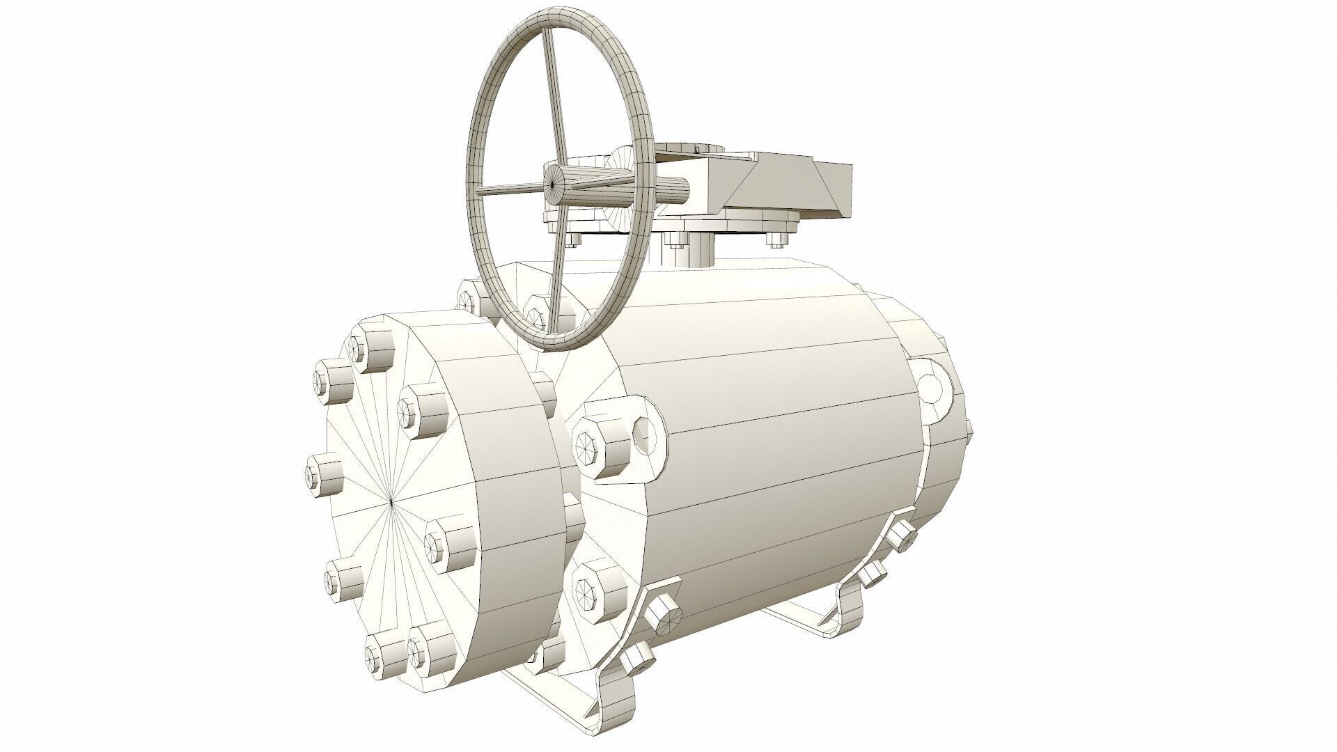 Manual Valve Low-poly 3D model_6