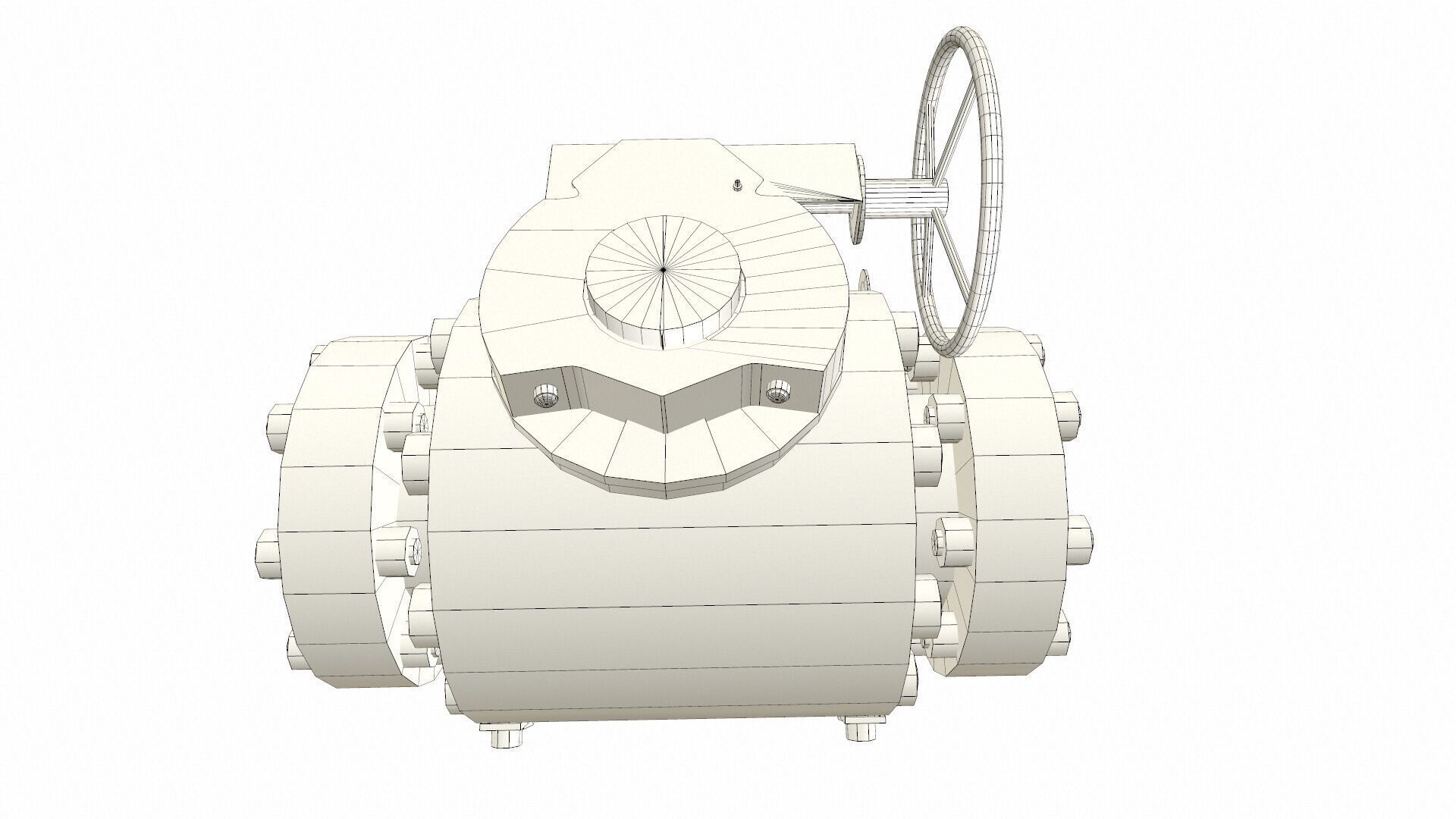 Manual Valve Low-poly 3D model_9