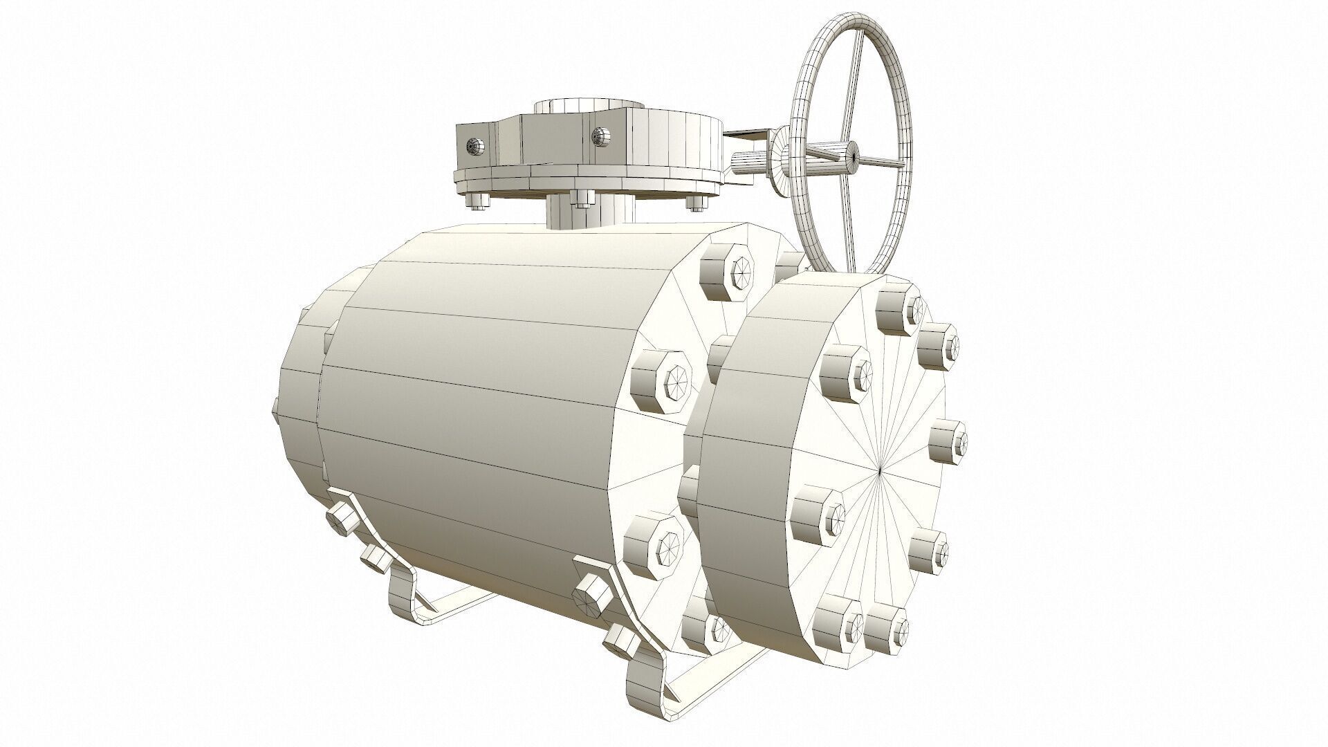 Manual Valve Low-poly 3D model_10