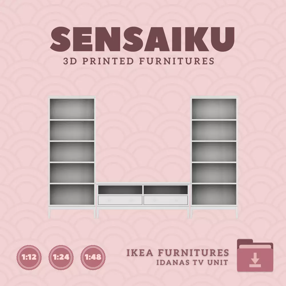 IDANAS TV Storage 01 for Miniature Dollhouse IKEA 3D Print 3D print model