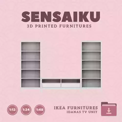 IDANAS TV Storage 01 for Miniature Dollhouse IKEA 3D Print