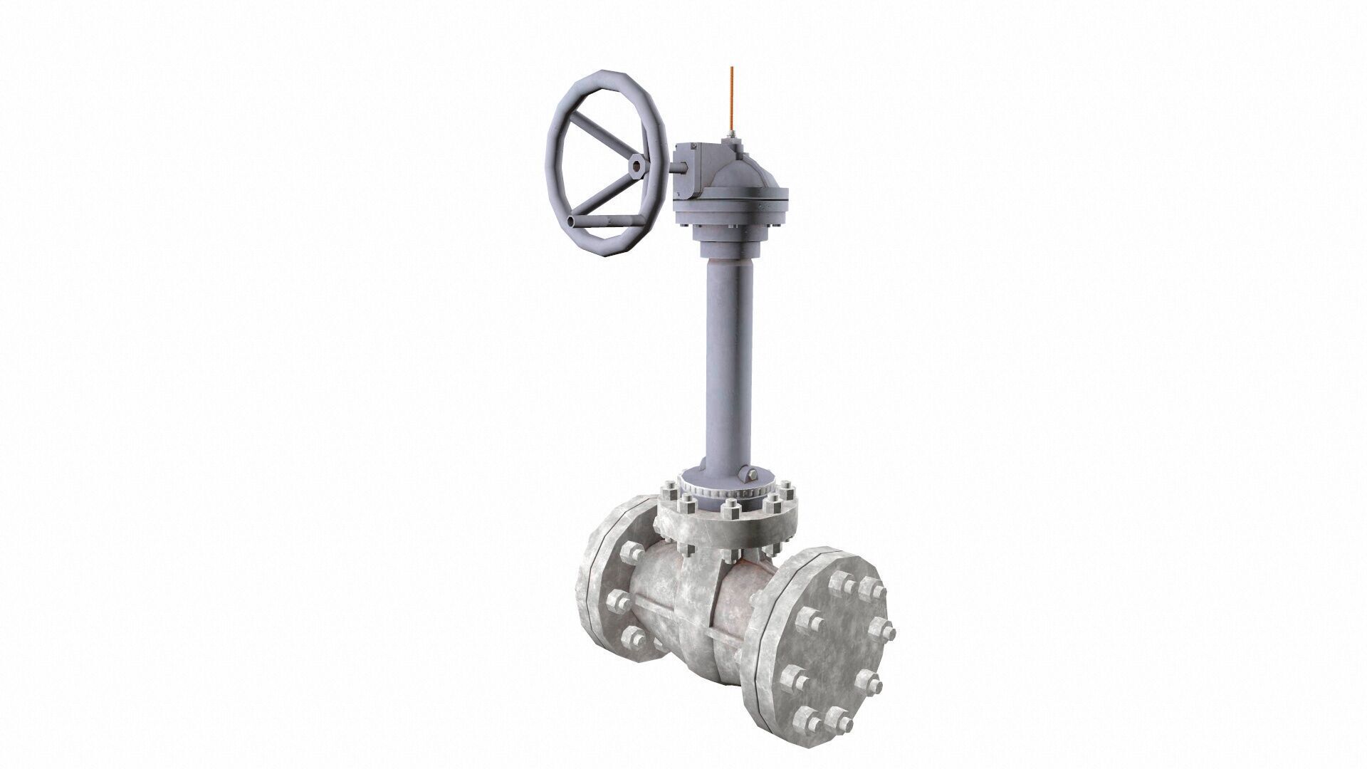 Manual Valve Extended Low-poly 3D model_3