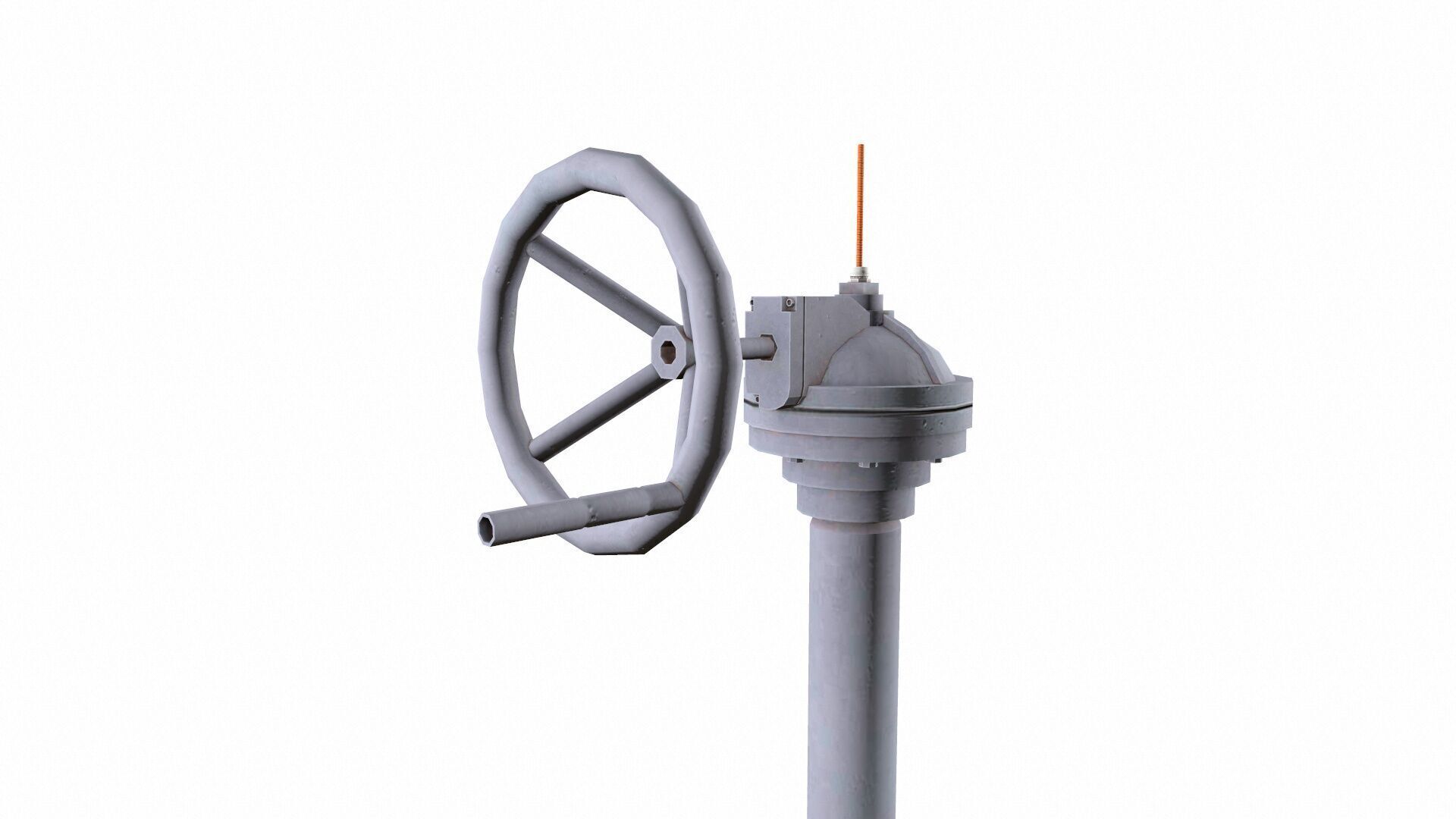 Manual Valve Extended Low-poly 3D model_8