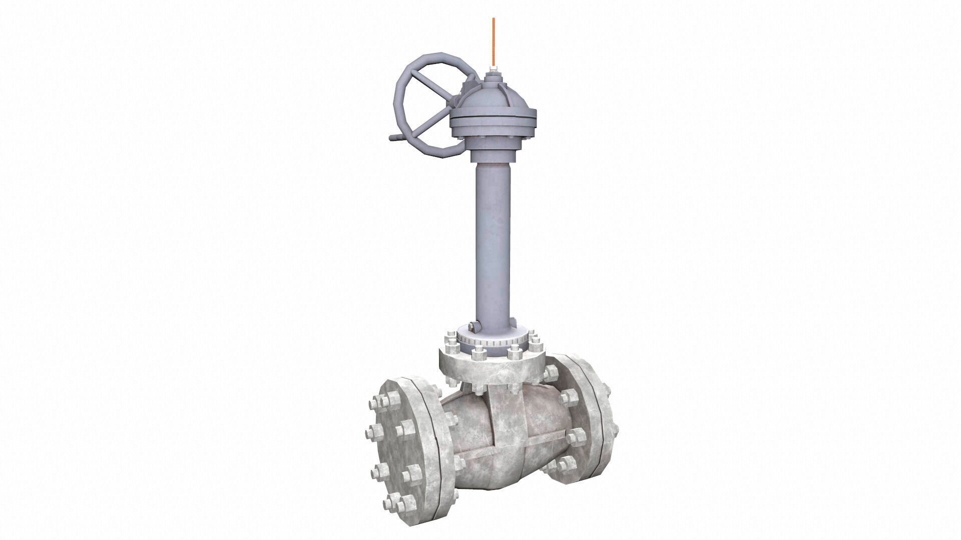 Manual Valve Extended Low-poly 3D model_4