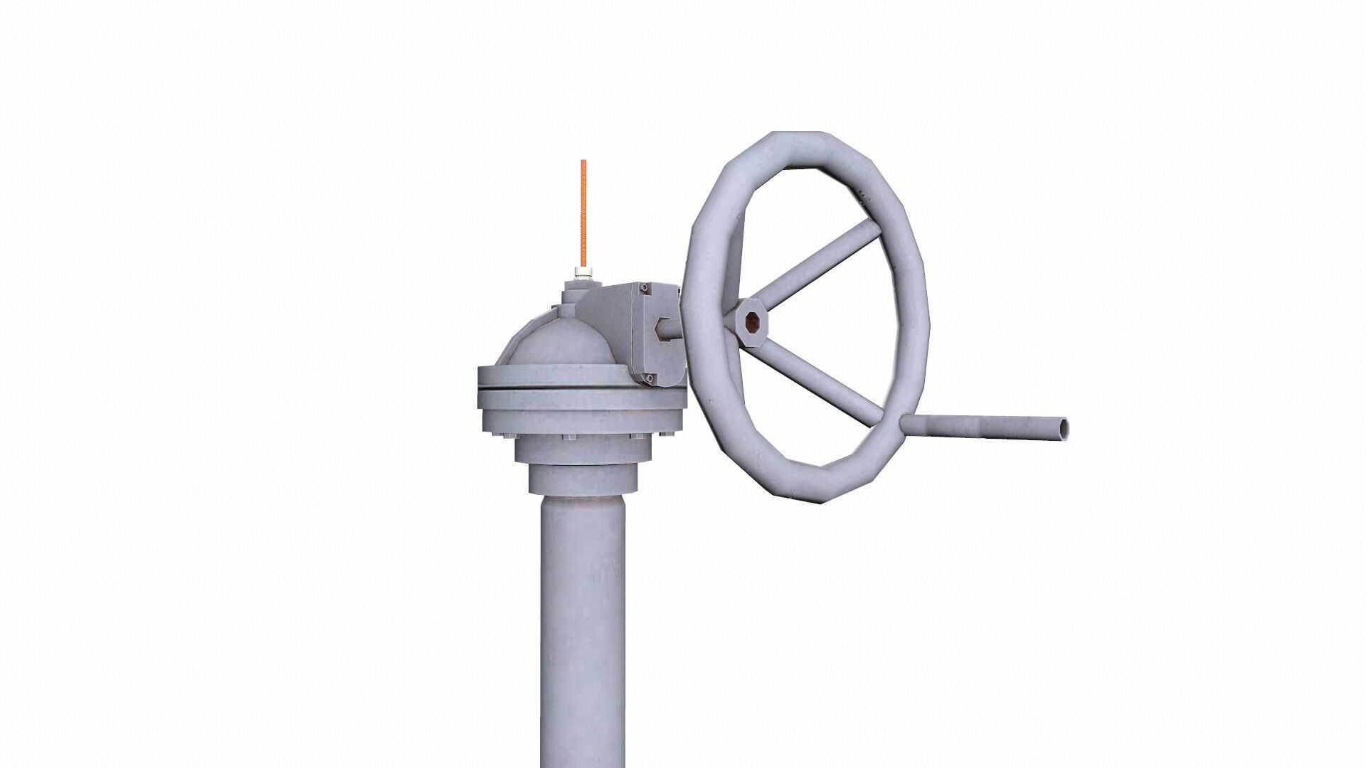 Manual Valve Extended Low-poly 3D model_7