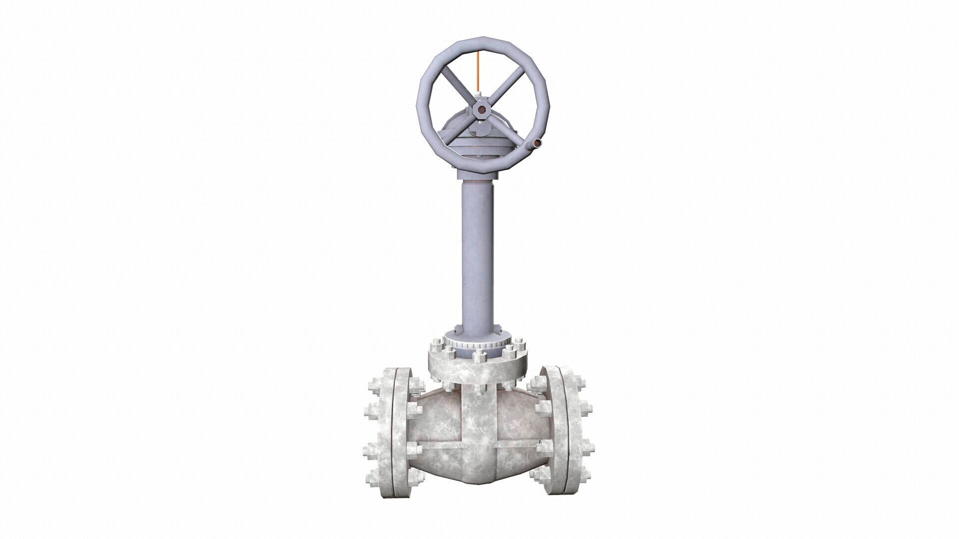 Manual Valve Extended Low-poly 3D model_2