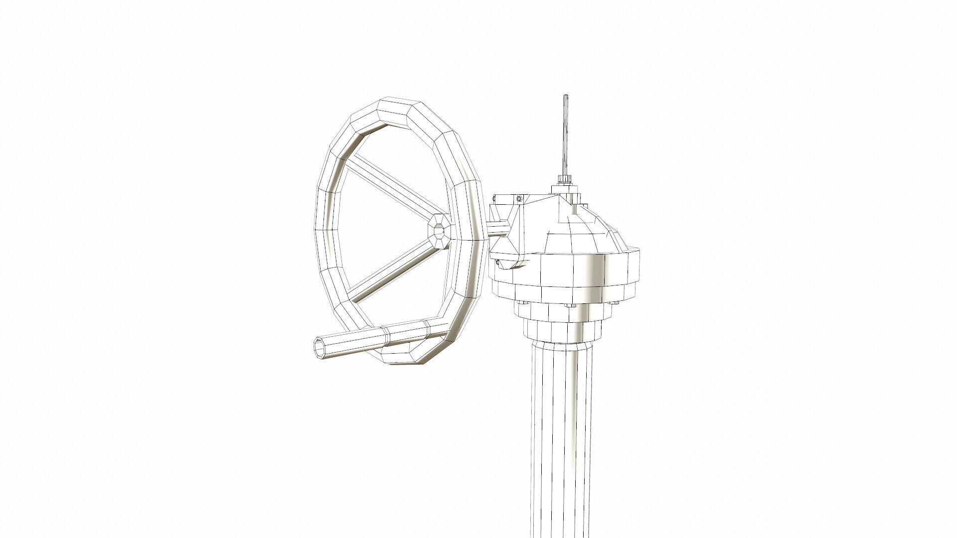 Manual Valve Extended Low-poly 3D model_9