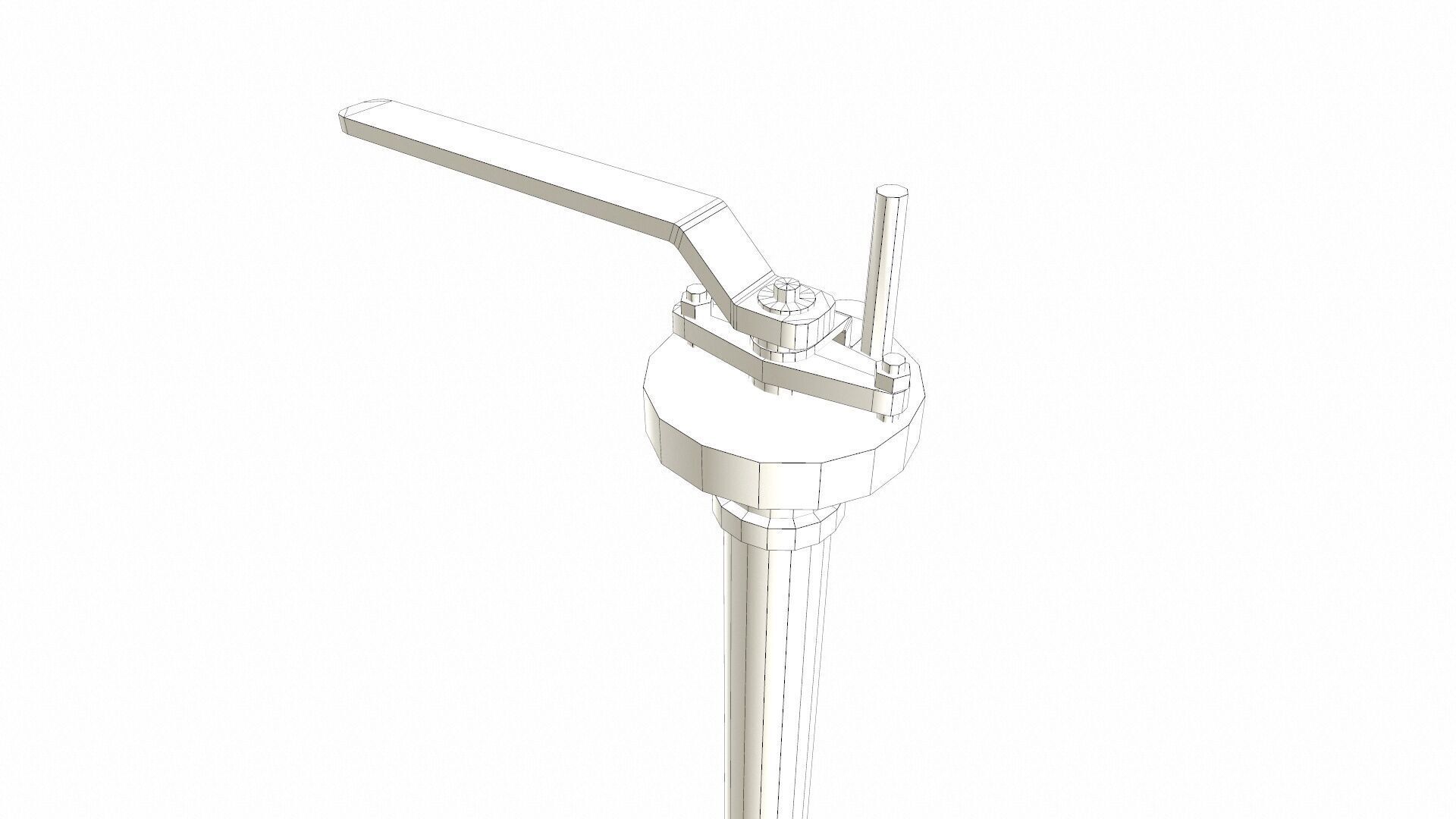 Manual Valve Model Extended Low-poly 3D model_8