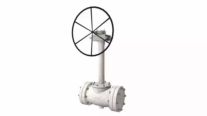 Manual Valve Round Handle Extended Low-poly 3D model