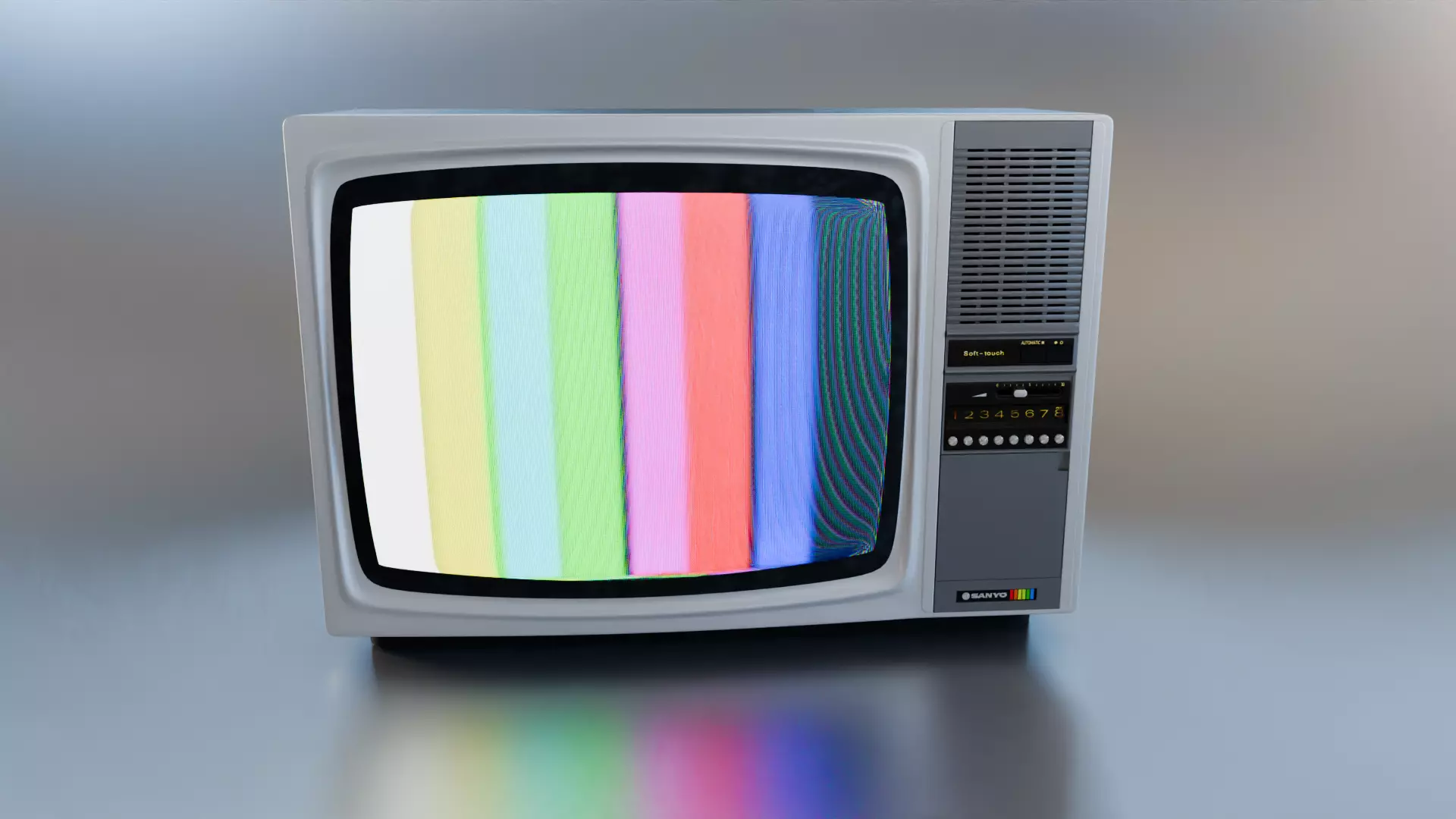 SANYO CTP-6208 CRT COLOR TELEVISION FROM 1980 Low-poly 3D model_0