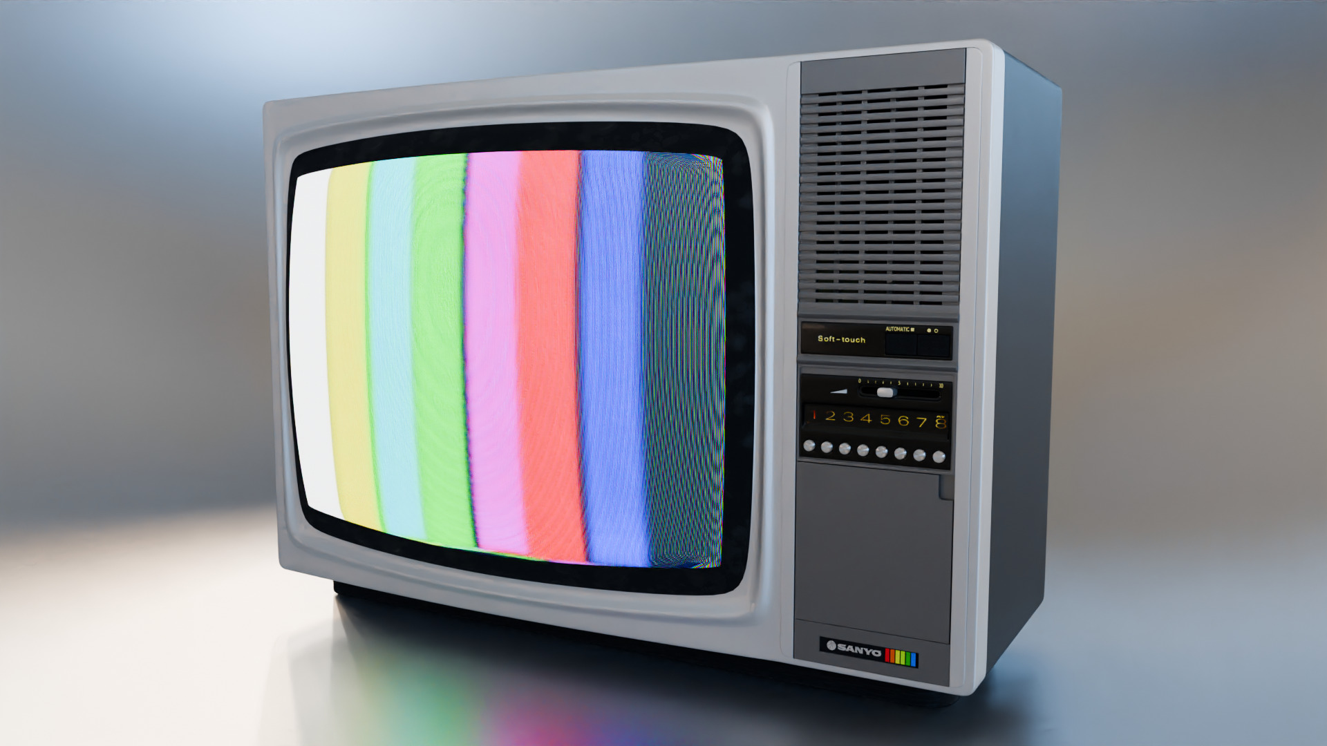 SANYO CTP-6208 CRT COLOR TELEVISION FROM 1980 Low-poly 3D model_3