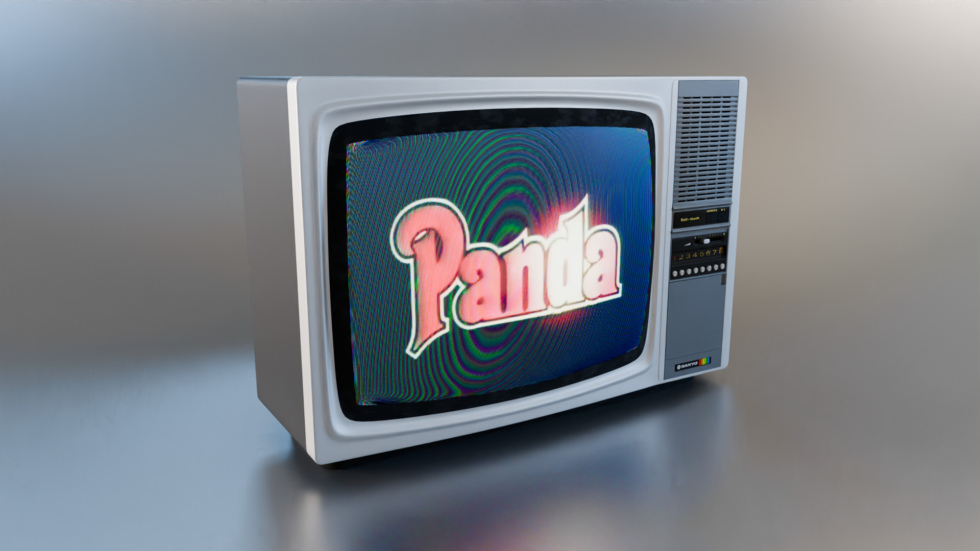 SANYO CTP-6208 CRT COLOR TELEVISION FROM 1980 Low-poly 3D model_4