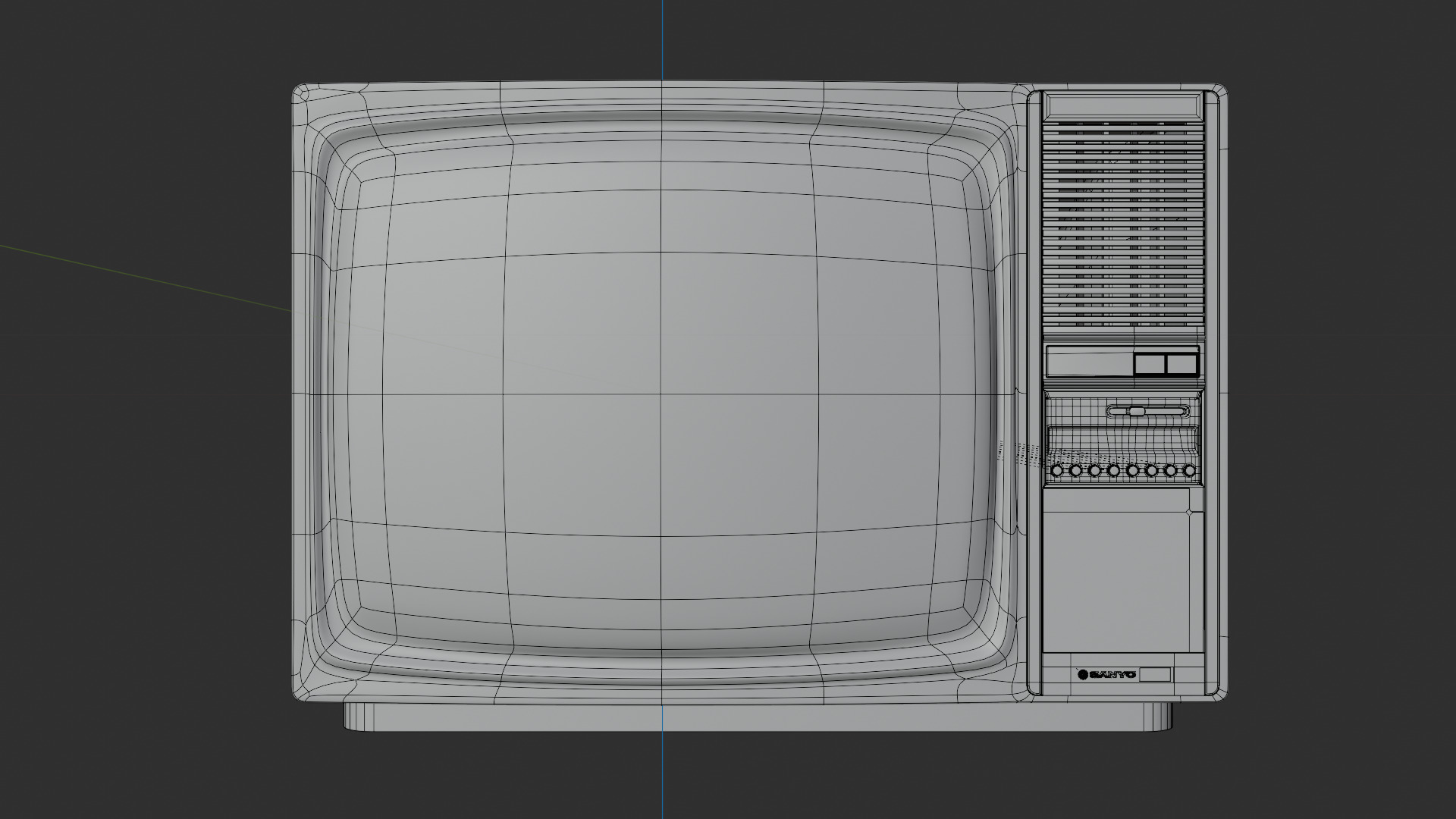 SANYO CTP-6208 CRT COLOR TELEVISION FROM 1980 Low-poly 3D model_9
