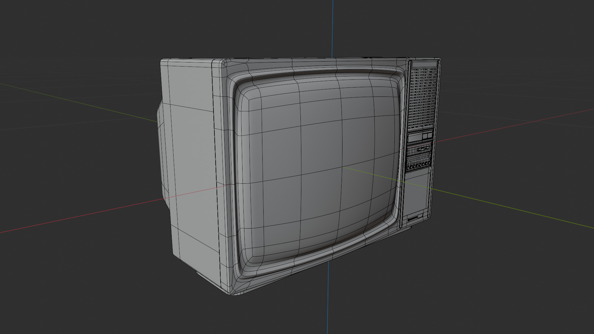SANYO CTP-6208 CRT COLOR TELEVISION FROM 1980 Low-poly 3D model_7