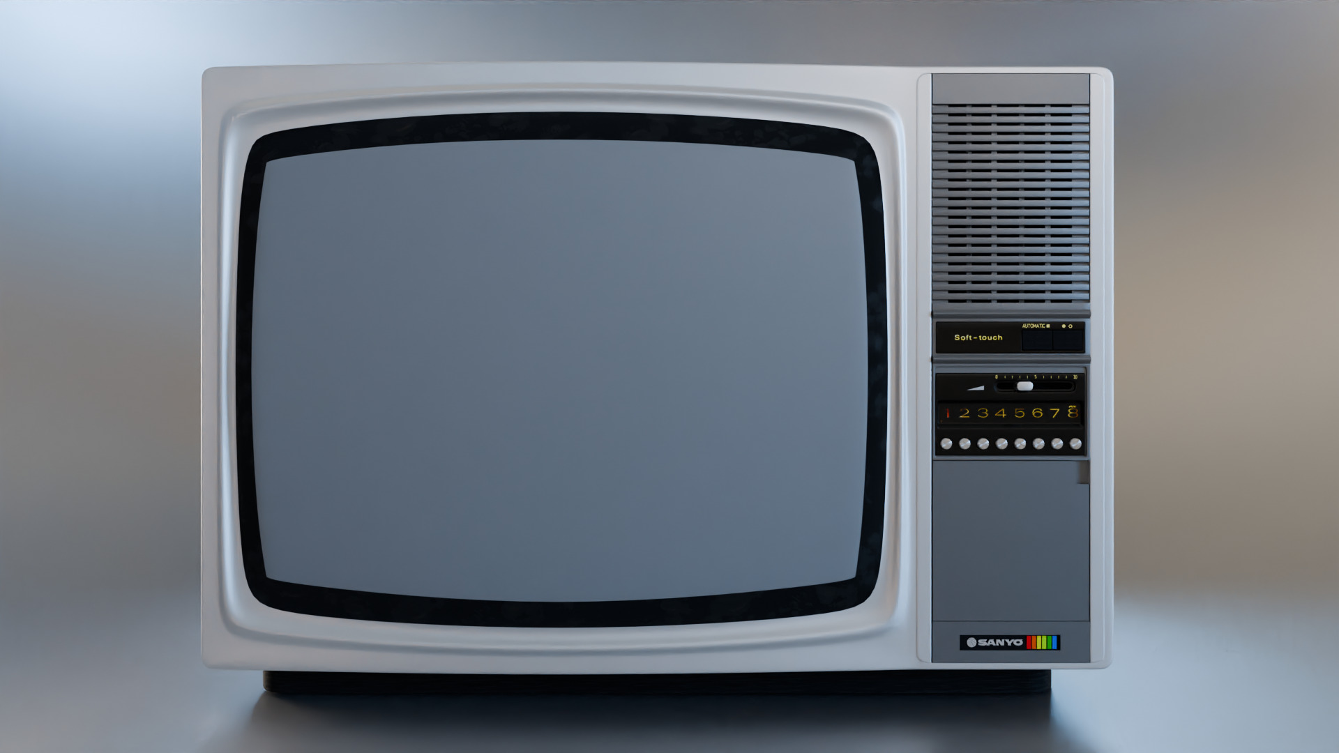 SANYO CTP-6208 CRT COLOR TELEVISION FROM 1980 Low-poly 3D model_2