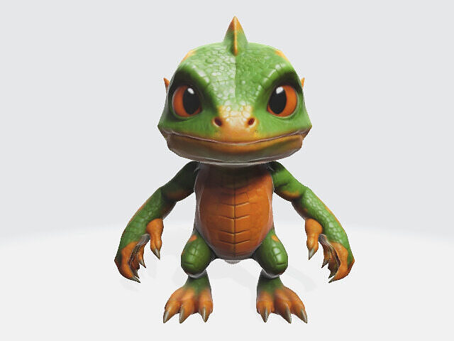 chibi lizard Low-poly 3D model