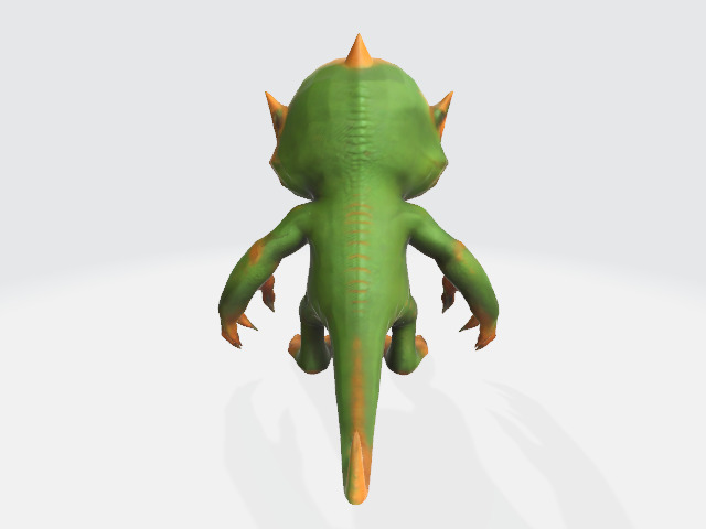 chibi lizard Low-poly 3D model_2