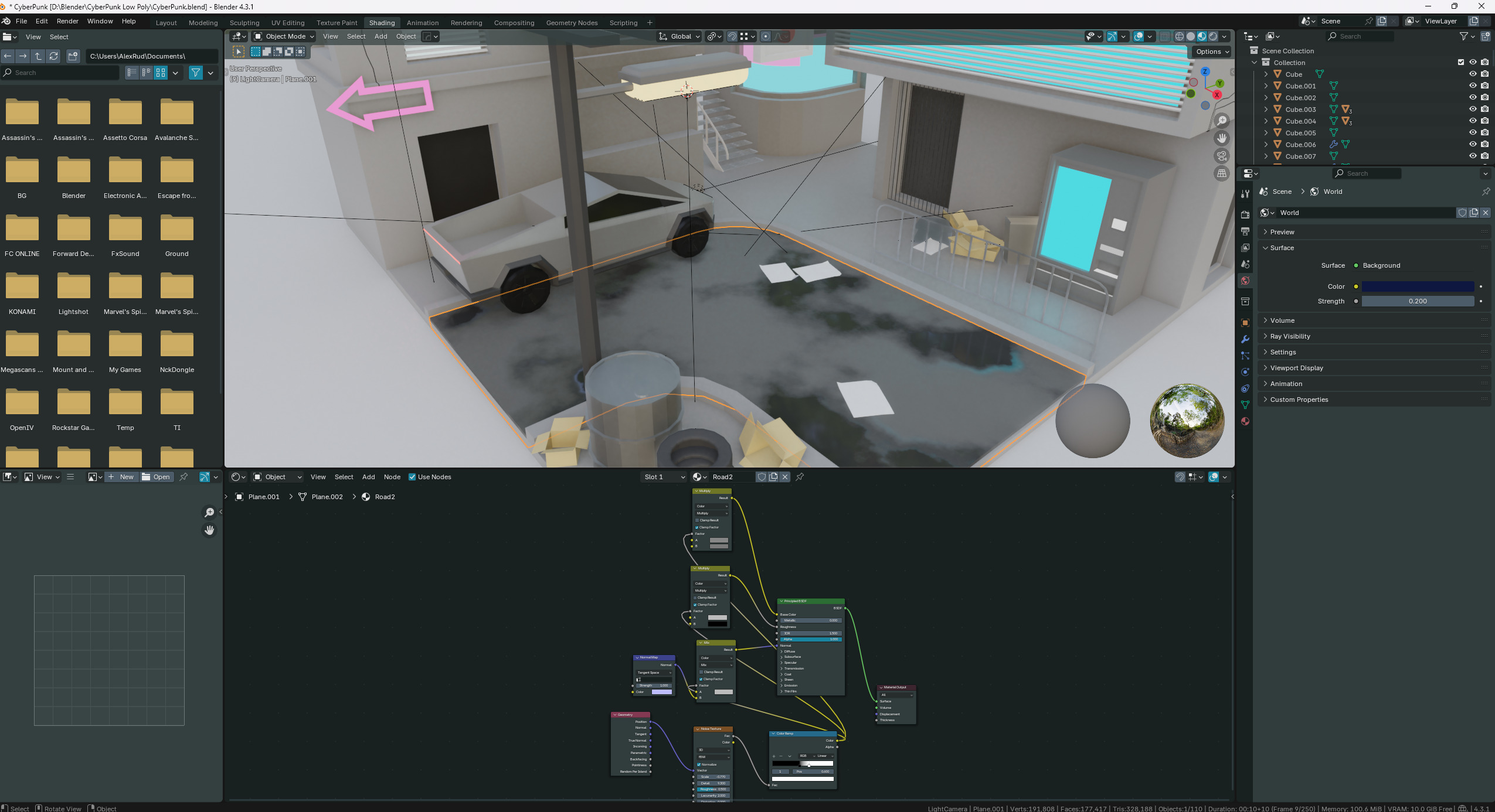 Cyberpunk-city 2077 with Tesla 3D model_3