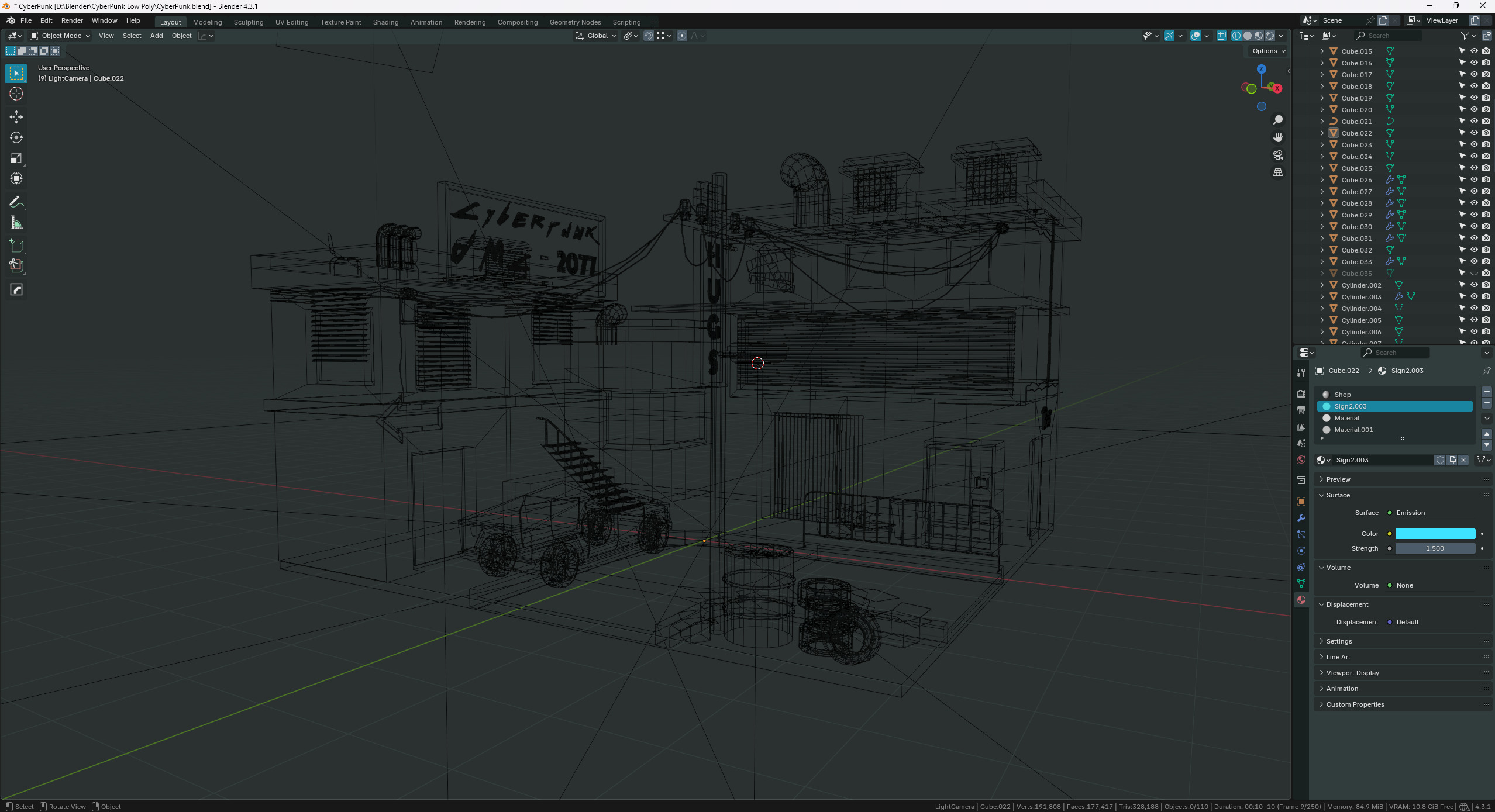 Cyberpunk-city 2077 with Tesla 3D model_5