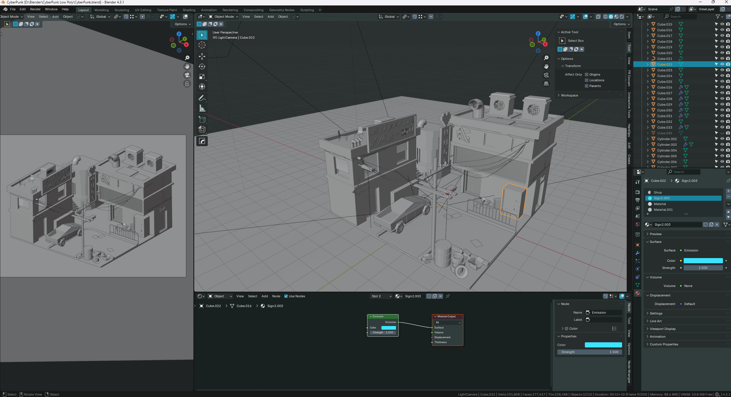 Cyberpunk-city 2077 with Tesla 3D model_4