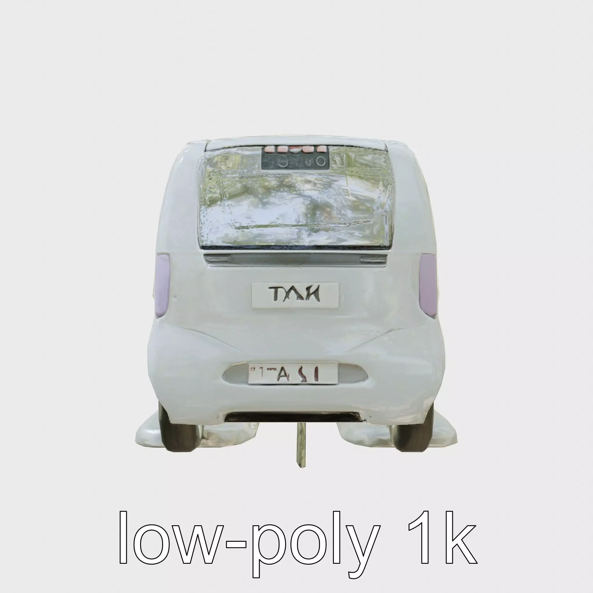 Maglev Capsule Taxi with Oval Design and LED Lighting Low-poly 3D model