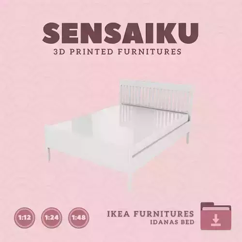 IDANAS Bedframe Queen Bed Dollhouse IKEA 3D Print 3D print model