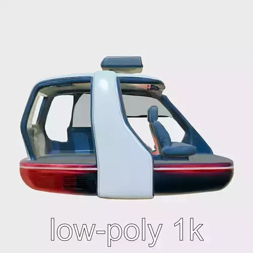 Futuristic Gravity Taxi 3D Model with Holographic Seating