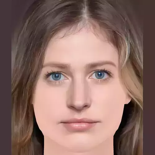 Ria Zmitrowicz Head - No Hair - Low poly head for game