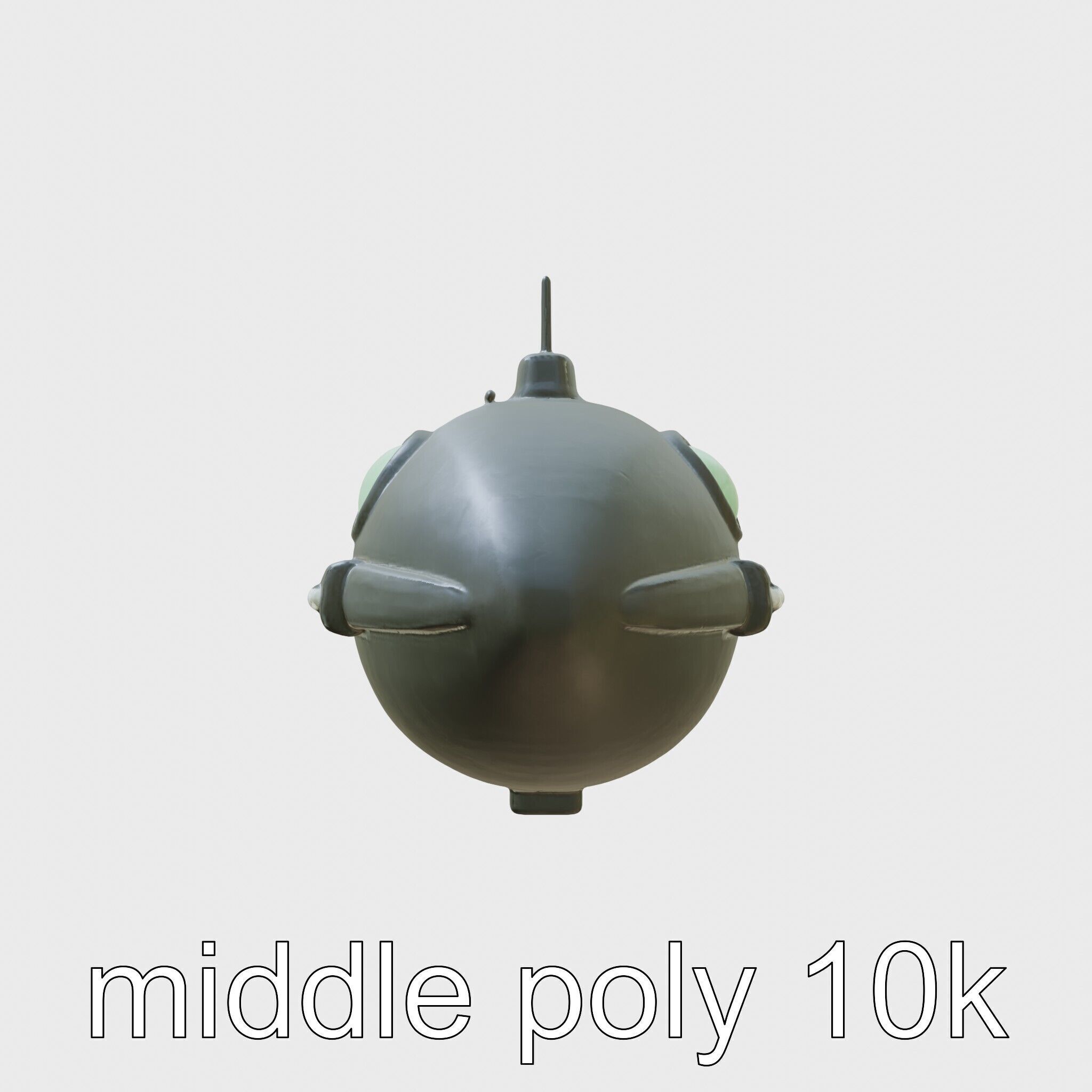 Futuristic Underwater Taxi Submarine with Green Portholes Low-poly 3D model_2