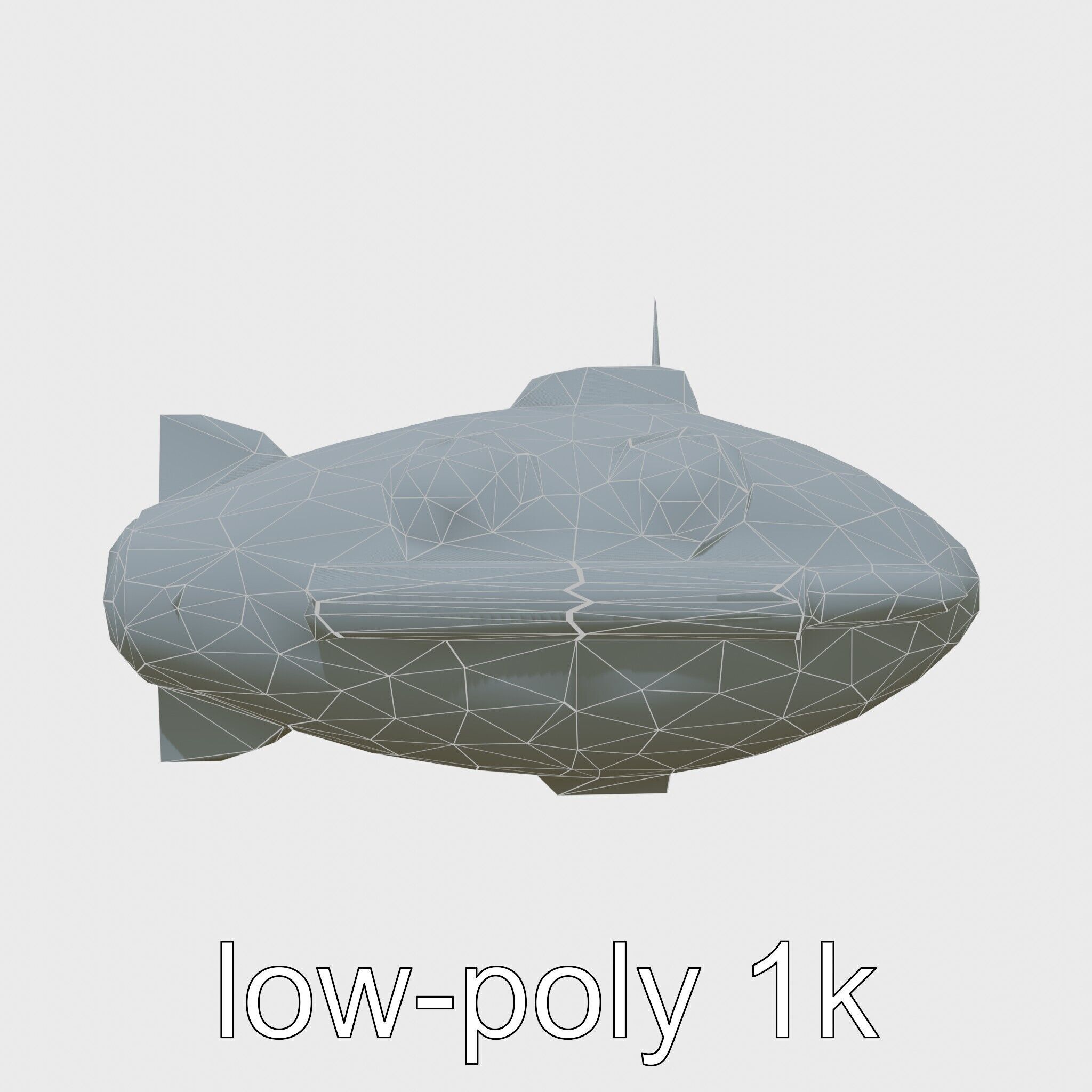 Futuristic Underwater Taxi Submarine with Green Portholes Low-poly 3D model_7